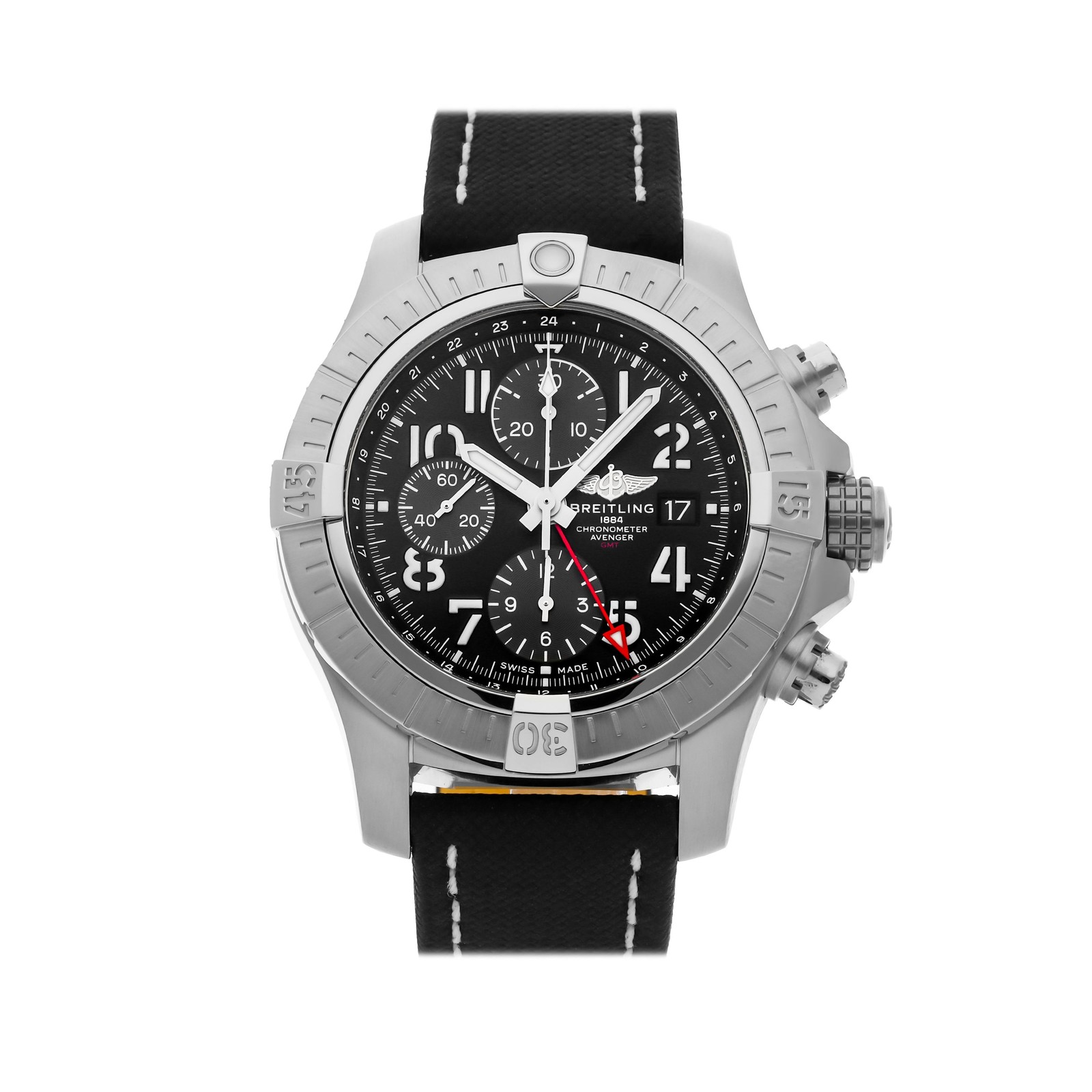 Breitling Avenger Automatic Chrono GMT Steel Mens 45mm Watch A24315101B1X2