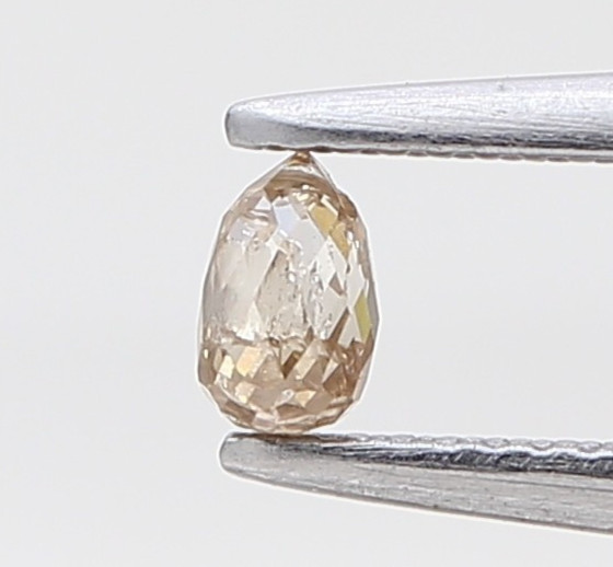 Champagne Color Briolette Bead Cut Natural Fancy Diamond Untreated 0.13ct 3.5mm