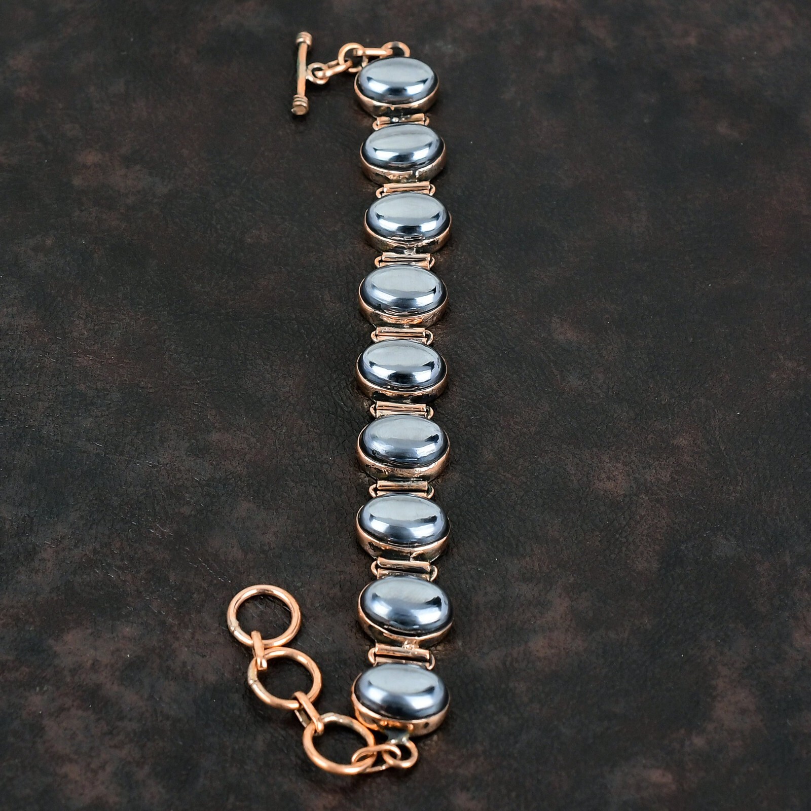 Shungite Gemstone Jewelry Copper Valentine Gift Adjustable Bracelet 6.0″