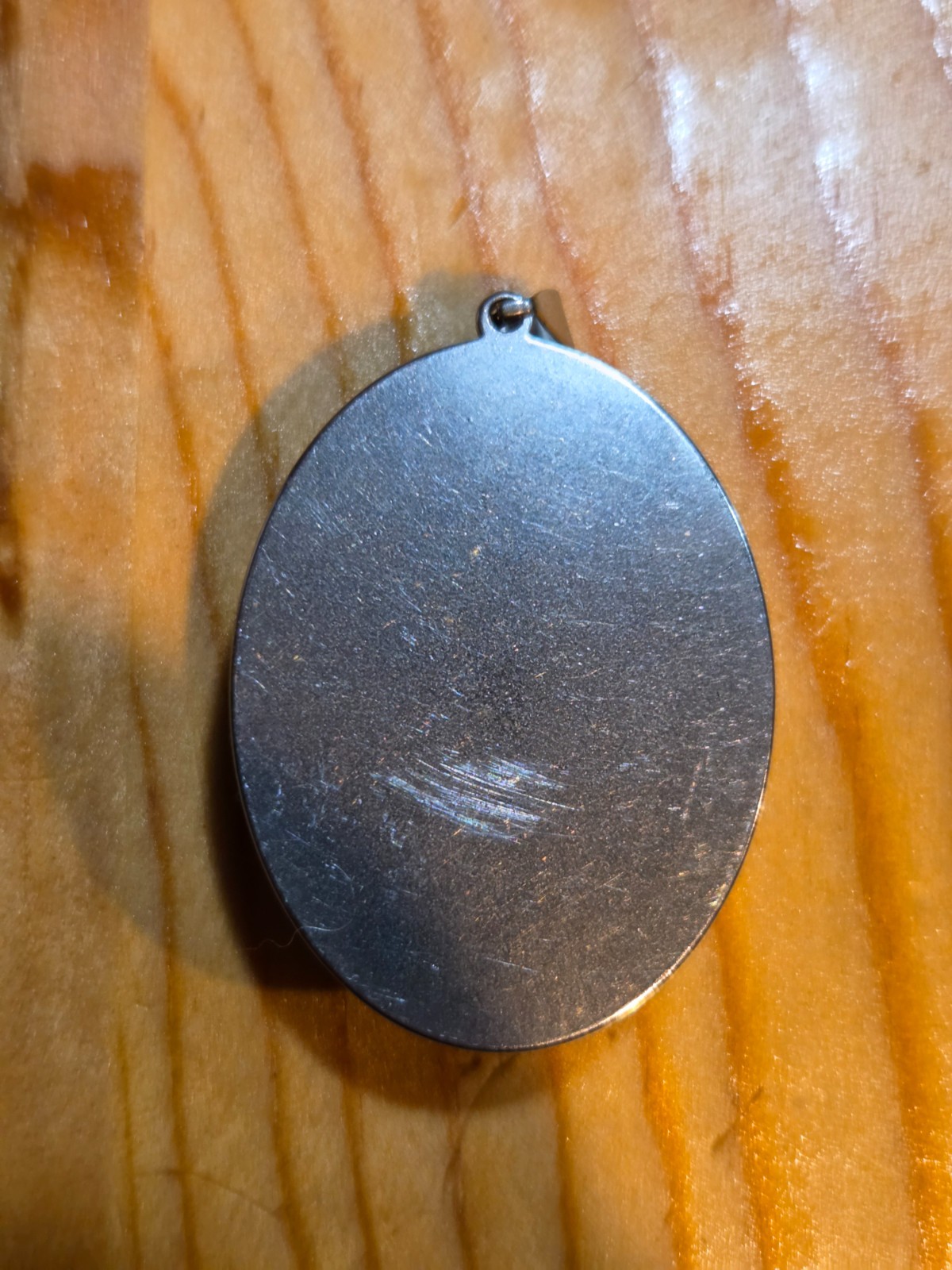 OOAK Nebula Series Petri Effect Resin Oval Pendant Stainless Steel N094