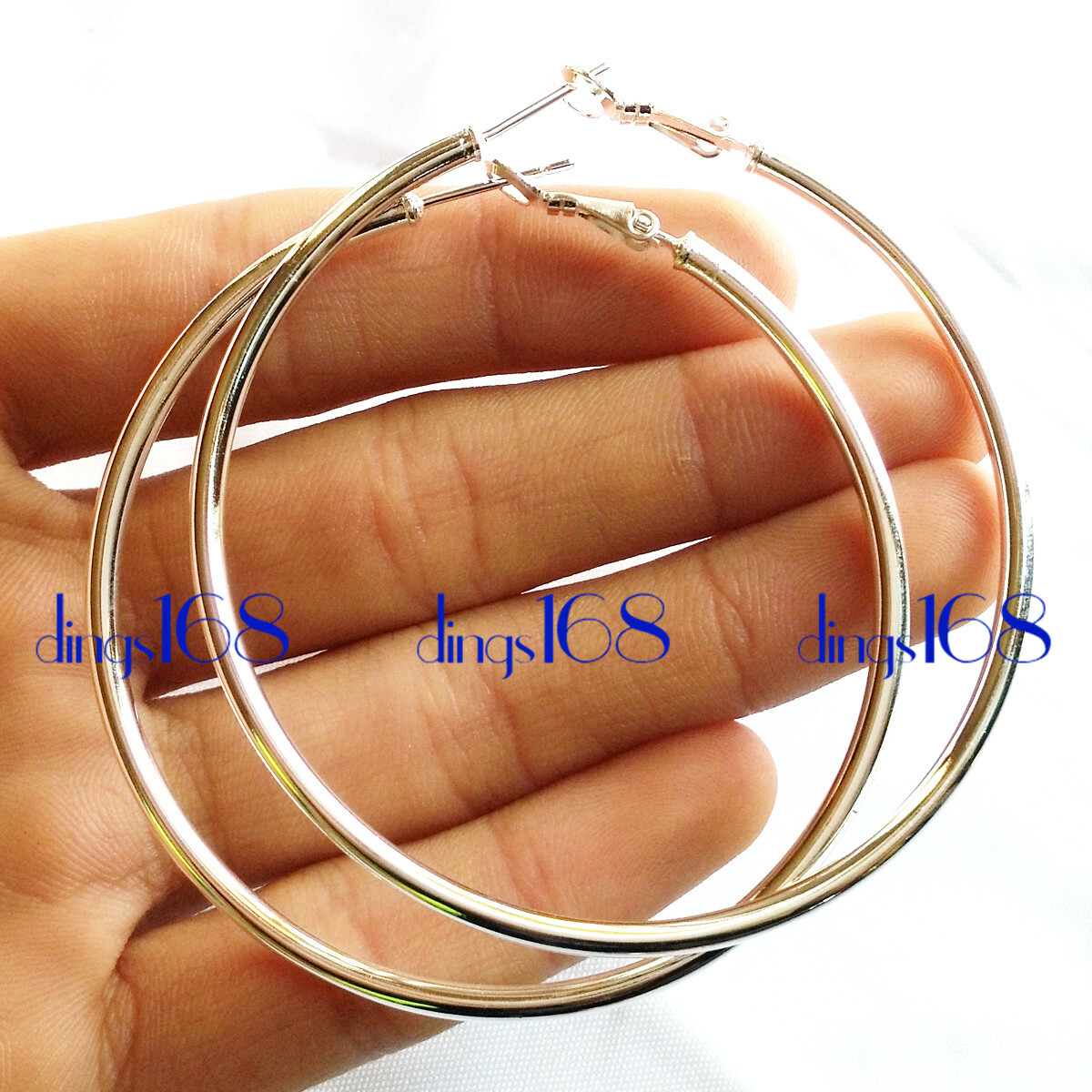 Ladies Real 925 Sterling Silver 30-100MM Medium/X- Large Tube Hoop Earrings H578