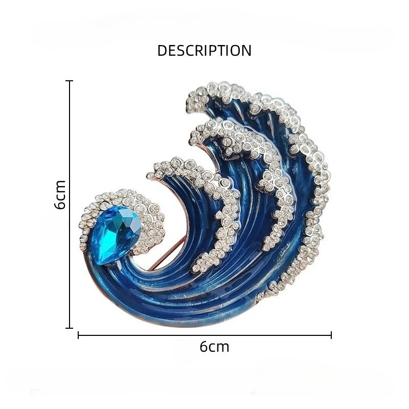 Luxury Wave Shape Brooch Fashion Women’s Accessory Pins Jewelry