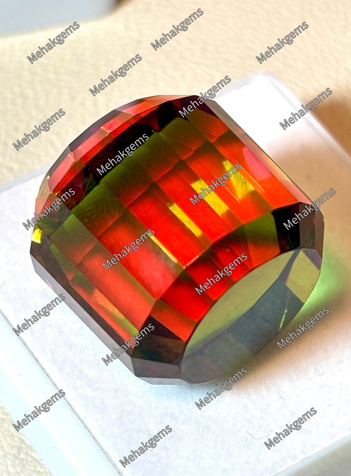 Certified Color Change Zultanite Gemstone | Fancy Cube Cut Diaspore (96.Ct)