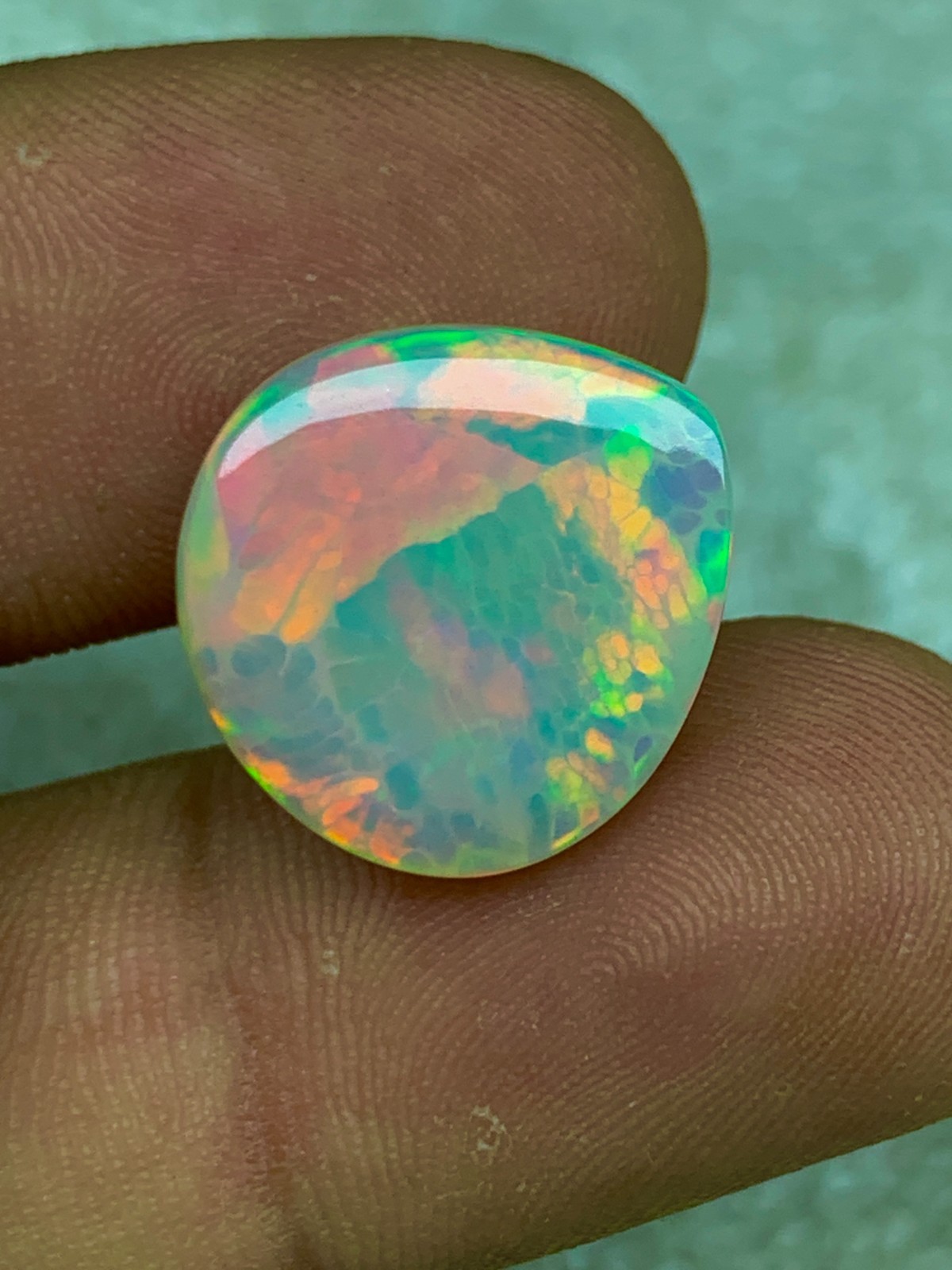 Natural Ethiopian Welo Opal 10.80crt Honeycomb Pattern Cabochon Loose Gemstone