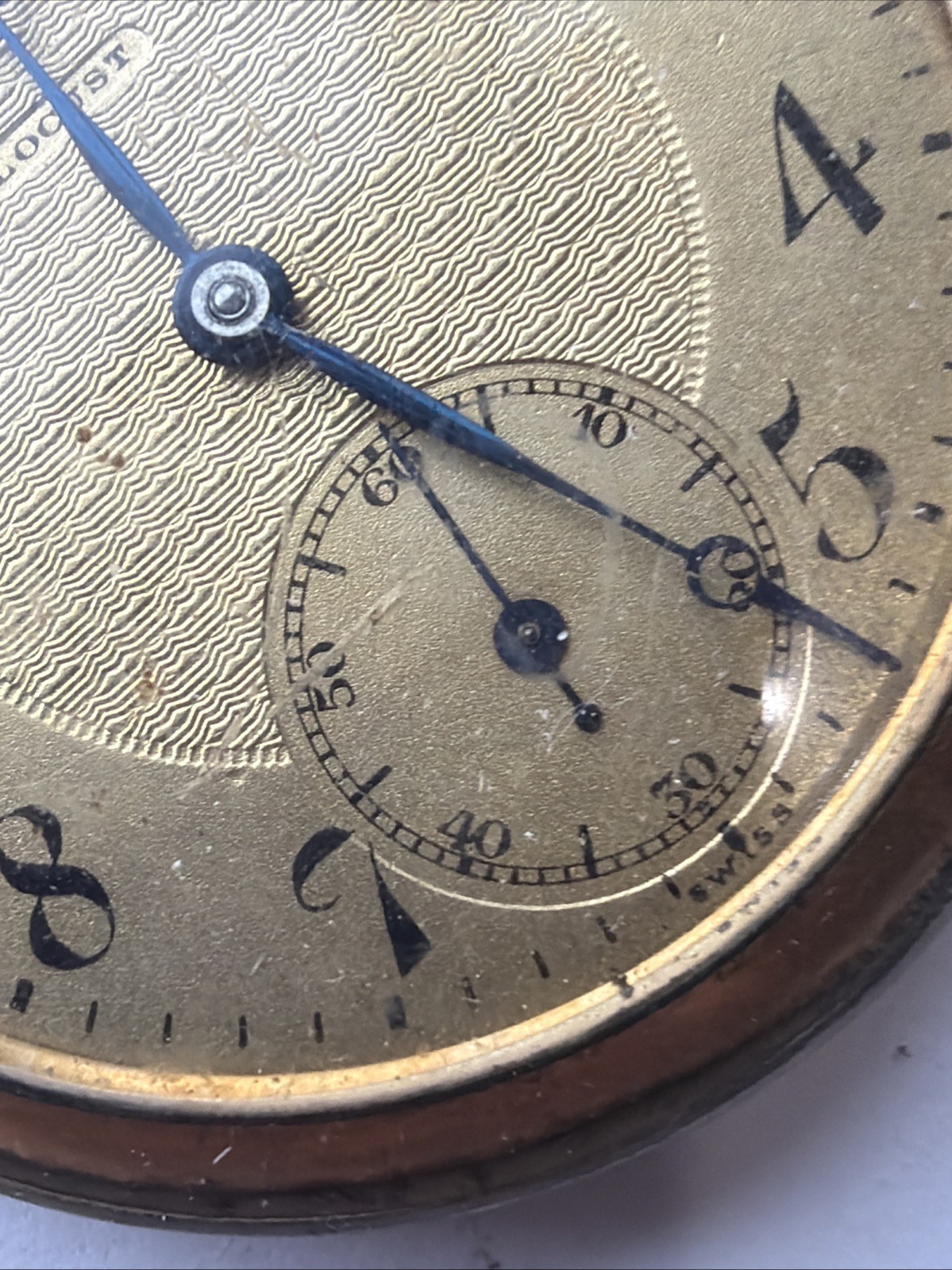 AS87 VTG 10 Years Gold Filled Winding Locust Pocket Watch For Repair Sold As Is