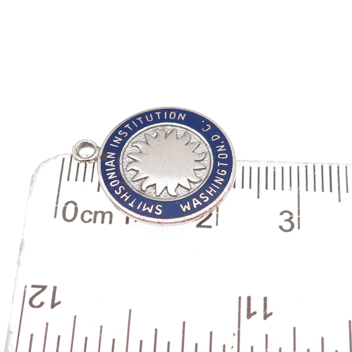 Kinney 925 Sterling Silver Vintage Enamel Smithsonian Institution Charm Pendant