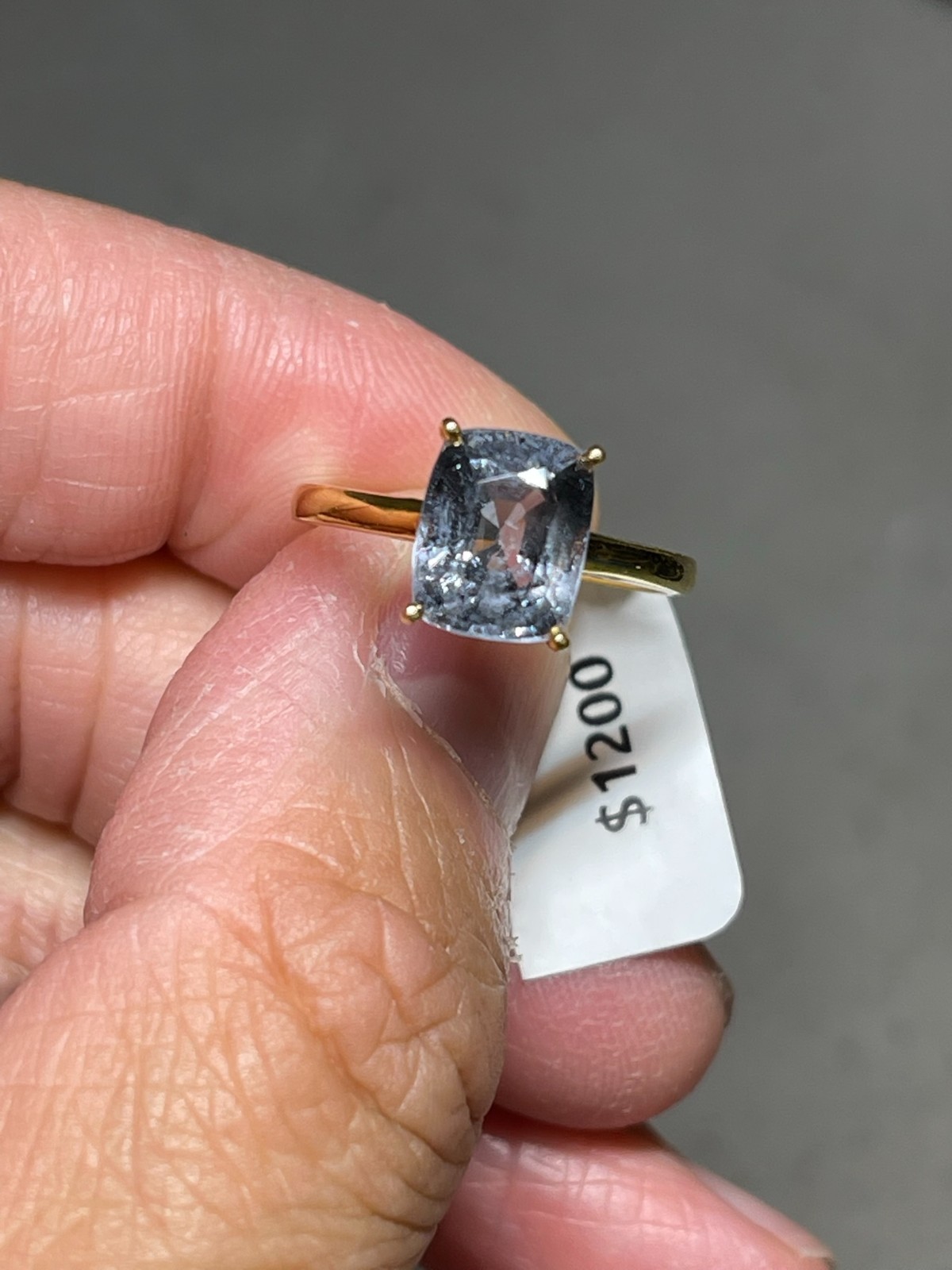 18K Gold Ring Natural Unheated Mogok Blue spinel Burma