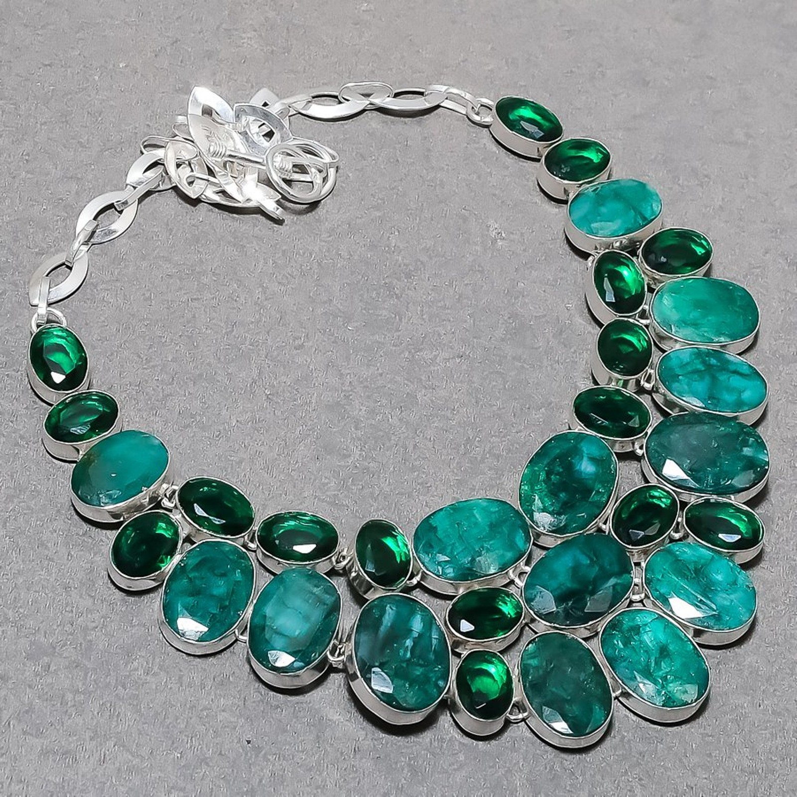 Emerald (Simulated) Chrome Diopside Gemstone Gift Handmade Necklace 18″ SR 3188