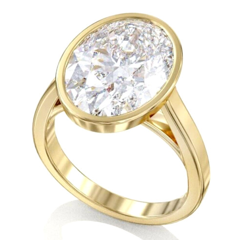 RARE 19.50 Ct Certified Oval Cut White Diamond 925 Silver Ring Treated