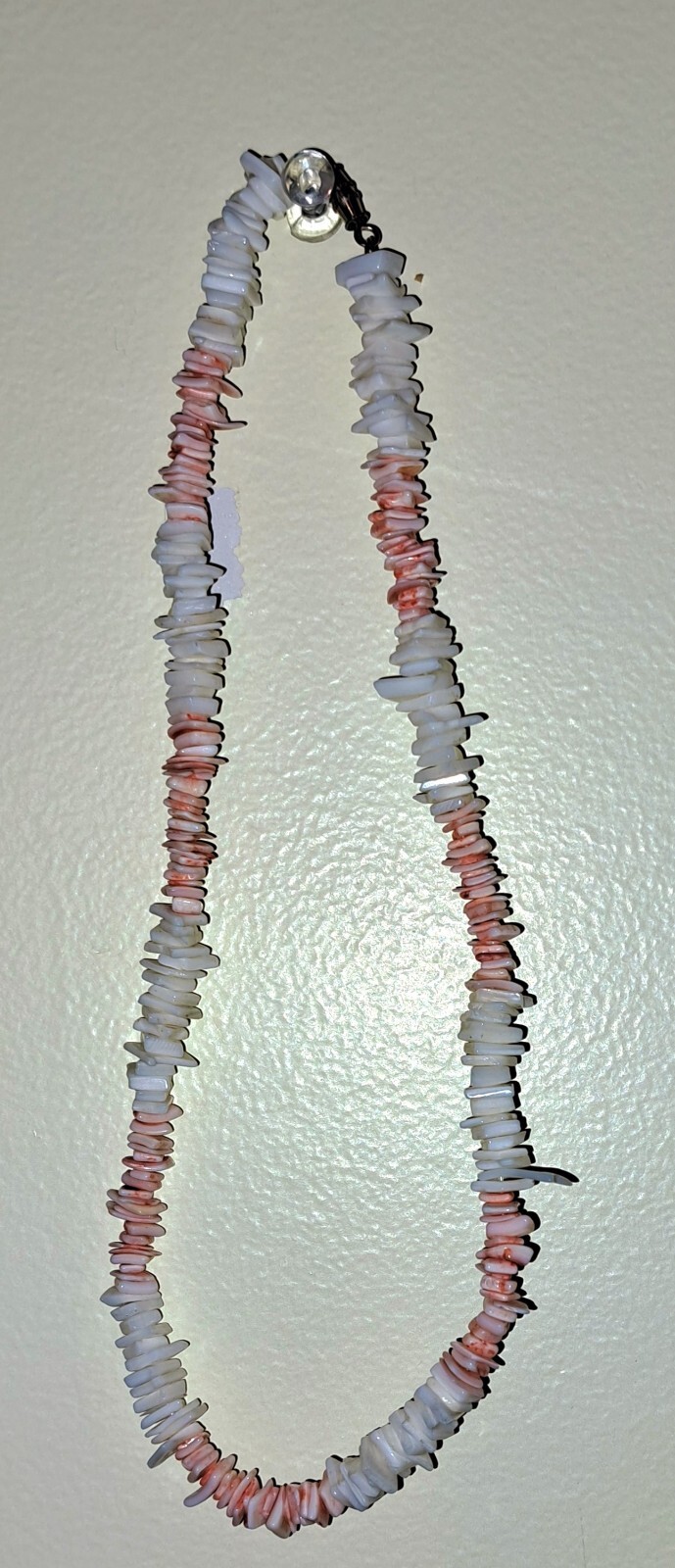 White & Orange Puka Shell Necklace Tropical Beach Fashion Jewelry