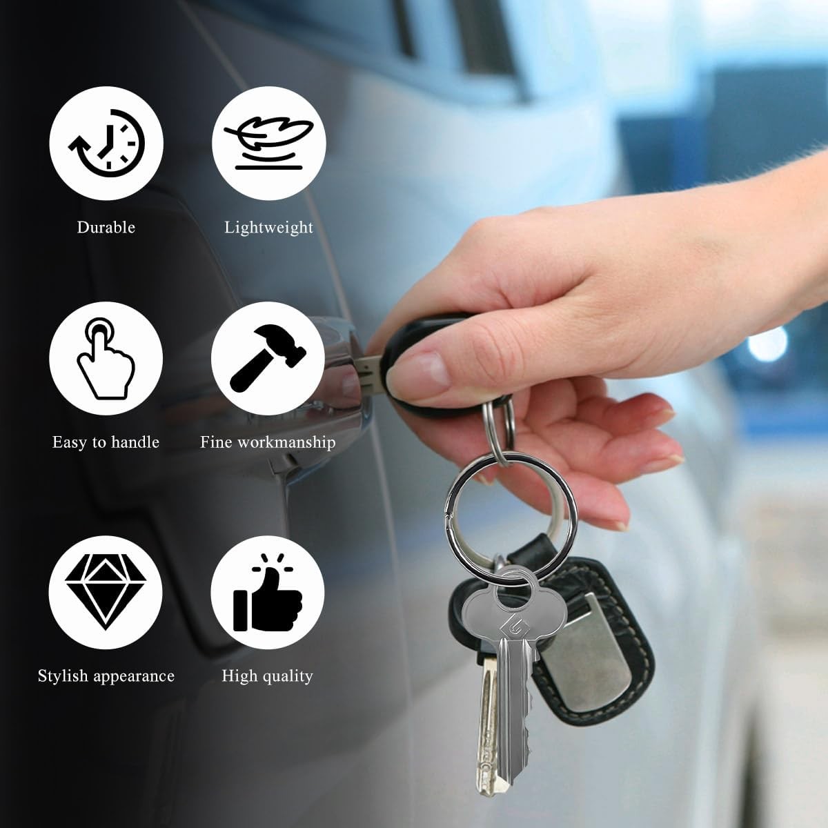 50PCS Split Key Ring, 1 inch 25mm Heavy Duty Metal Keyring Color: 1 inch(25mm)