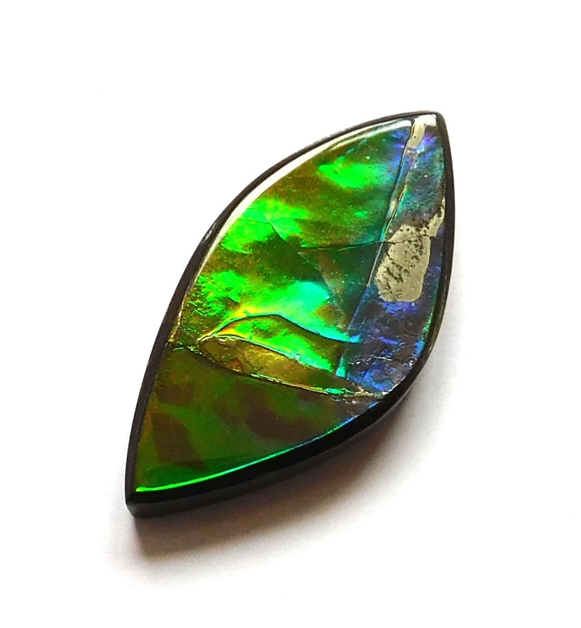 9.05 Ct Natural Canadian Ammolite Cabochon Loose Gemstone 22.7X11.2X4MM MA07