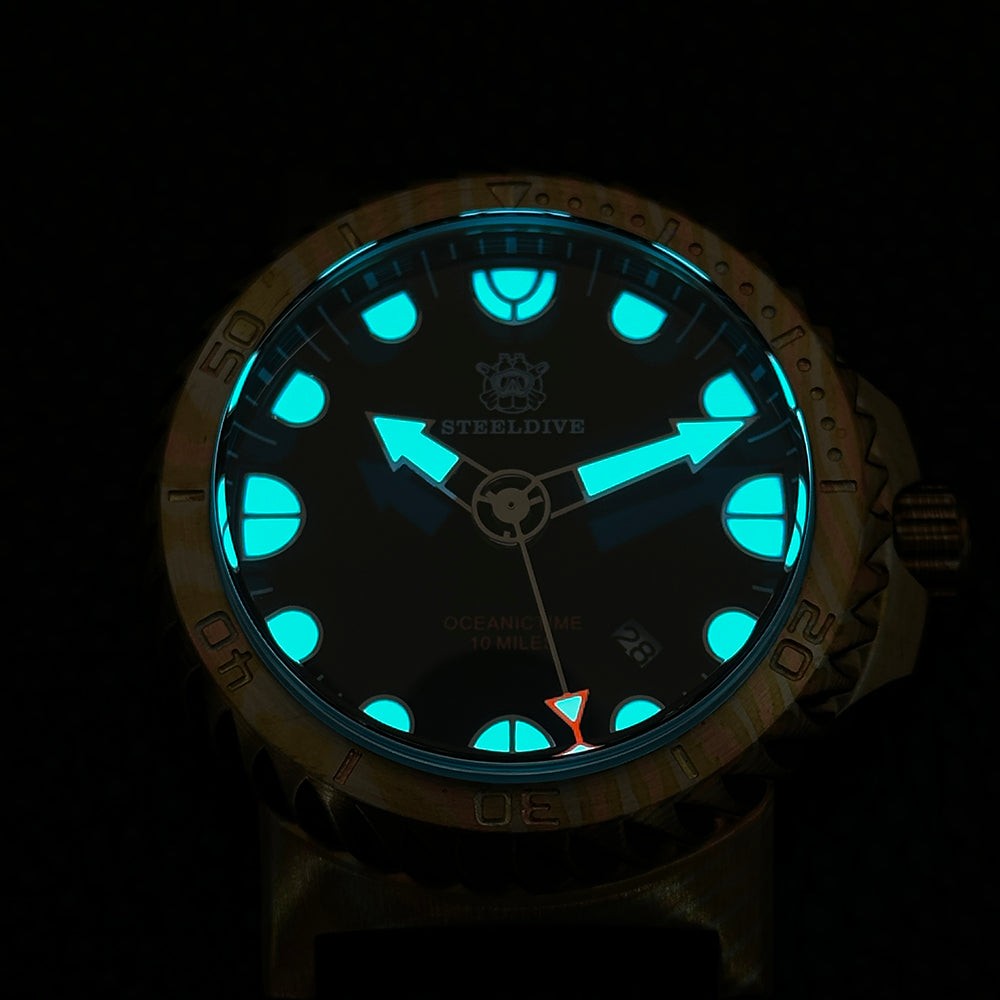 STEELDIVE SD1982Z Mens 46.5mm Automatic Dive Watch NH35 Sapphire Steel
