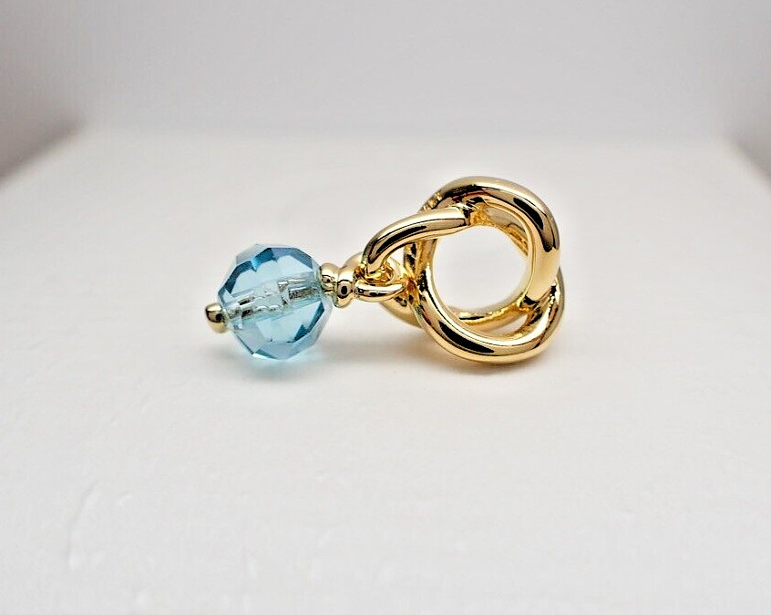 Authentic PANDORA #763462C03 Faceted Sea Aqua Blue Eternity Shine Charm – March