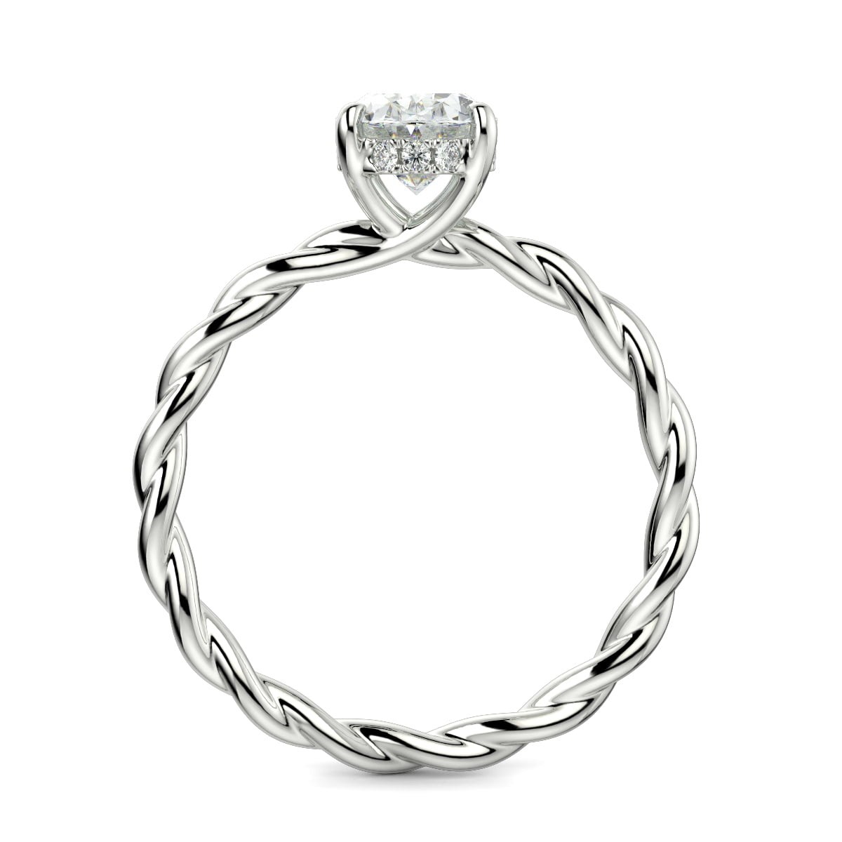 1.05 Ct Oval Cut Diamond Engagement Ring VS2 D White Gold 14k