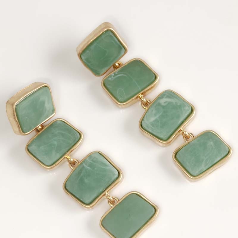 New Cabi Geometric Statement Drop Earrings Retro Women Party Vacation Jewelry
