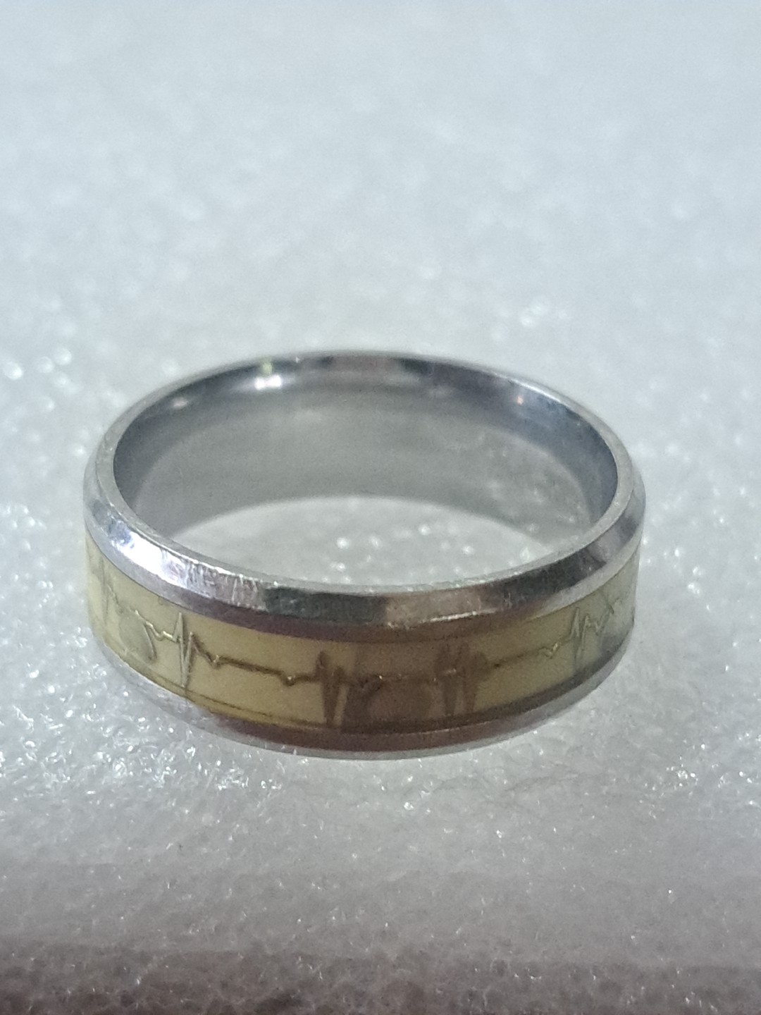 3 Metal Rings Heart Beat Wedding Band, Celtic Tribal Knot & Smooth Size In Pics