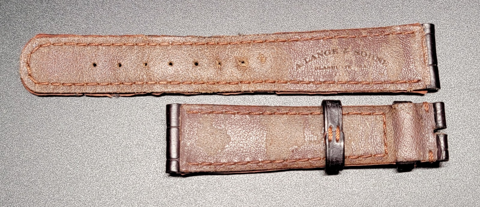 Authentic A. Lange & Sohne Brown Leather Watch Strap 19/16mm, 74+111mm OEM