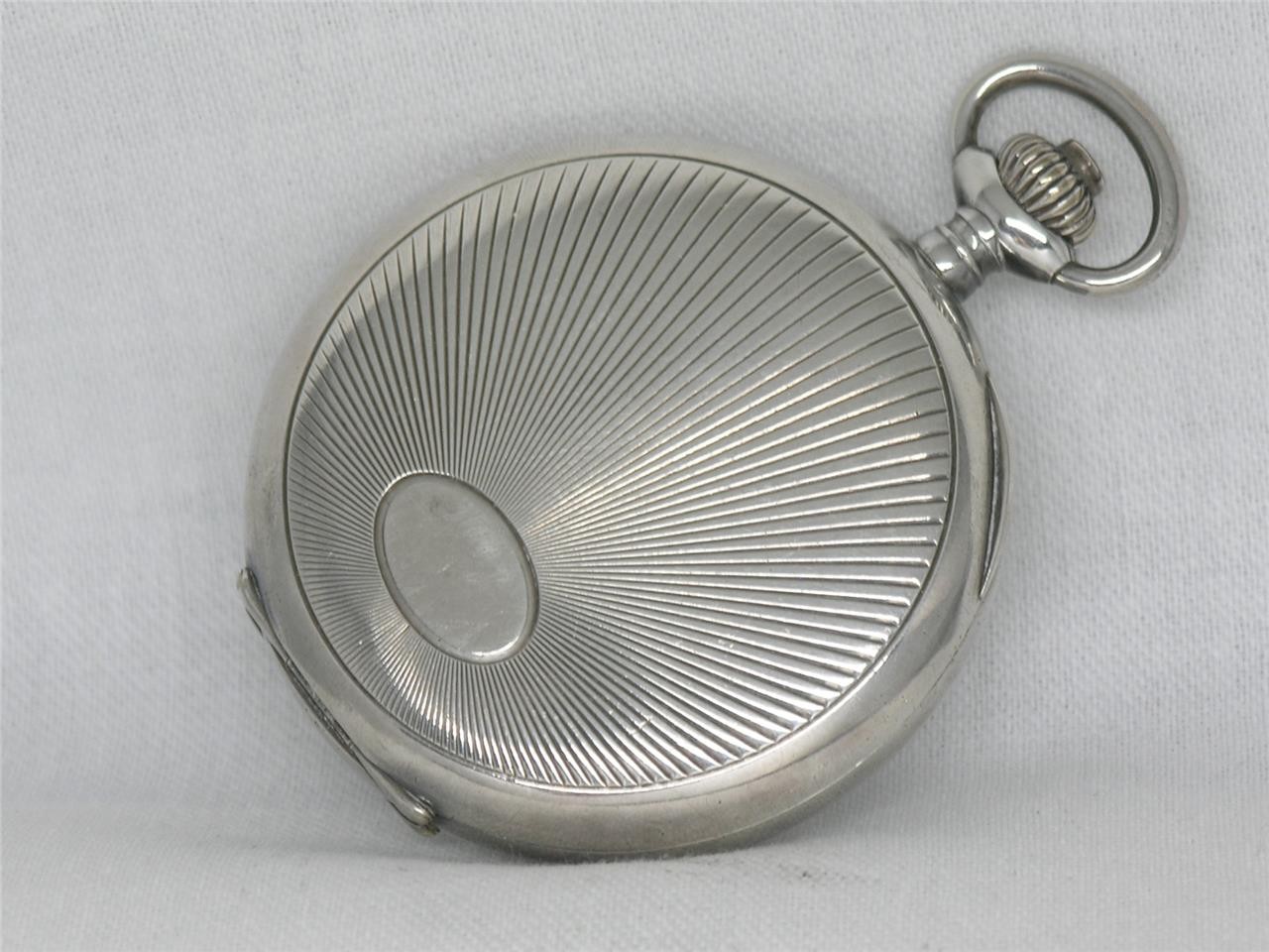 VINTAGE 51MM 17 JEWEL GIRARD-PERREGAUX CHRONOGRAPH SILVER POCKET WATCH, RUNNING!