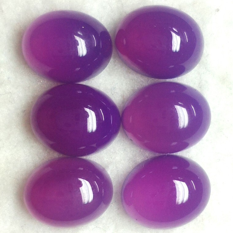 Natural Purple Chalcedony Oval Cabochon Size 10x12mm Chalcedony Loose Gemstone