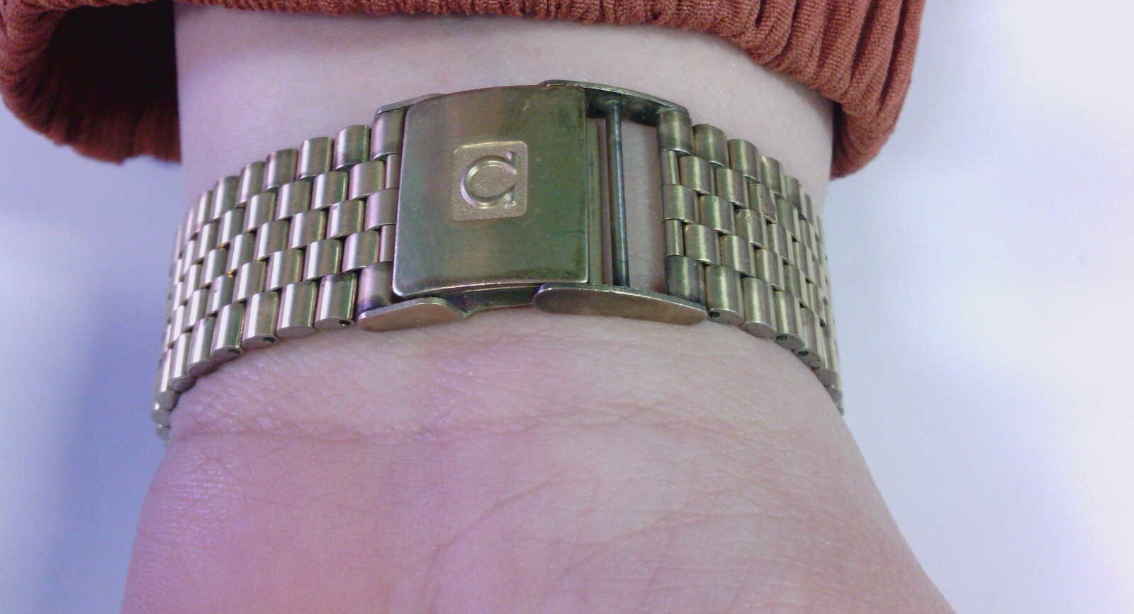 VTG OMEGA DeVille 10k RGP QUARTZ Watch W Original Box, Tag, Links! DOES NOT WORK
