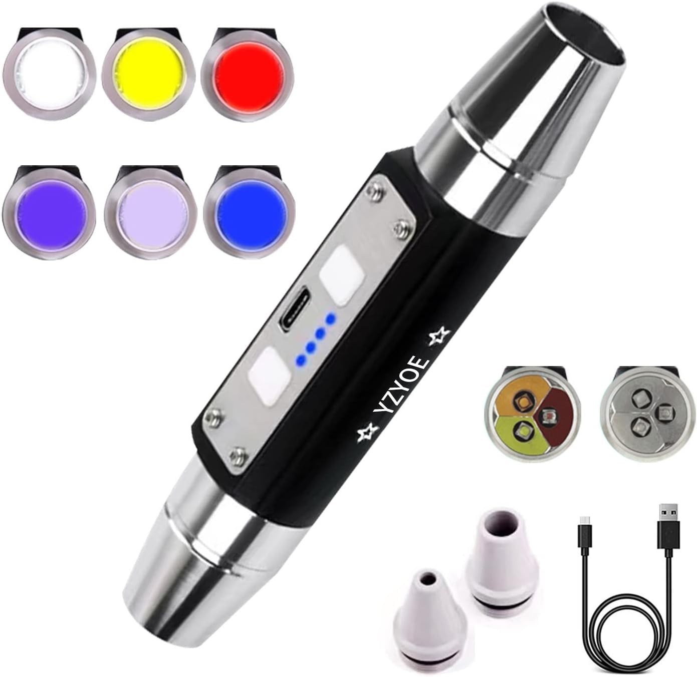 Gemstones UV Flashlight, Super Bright Gem Tester for All Stones, White
