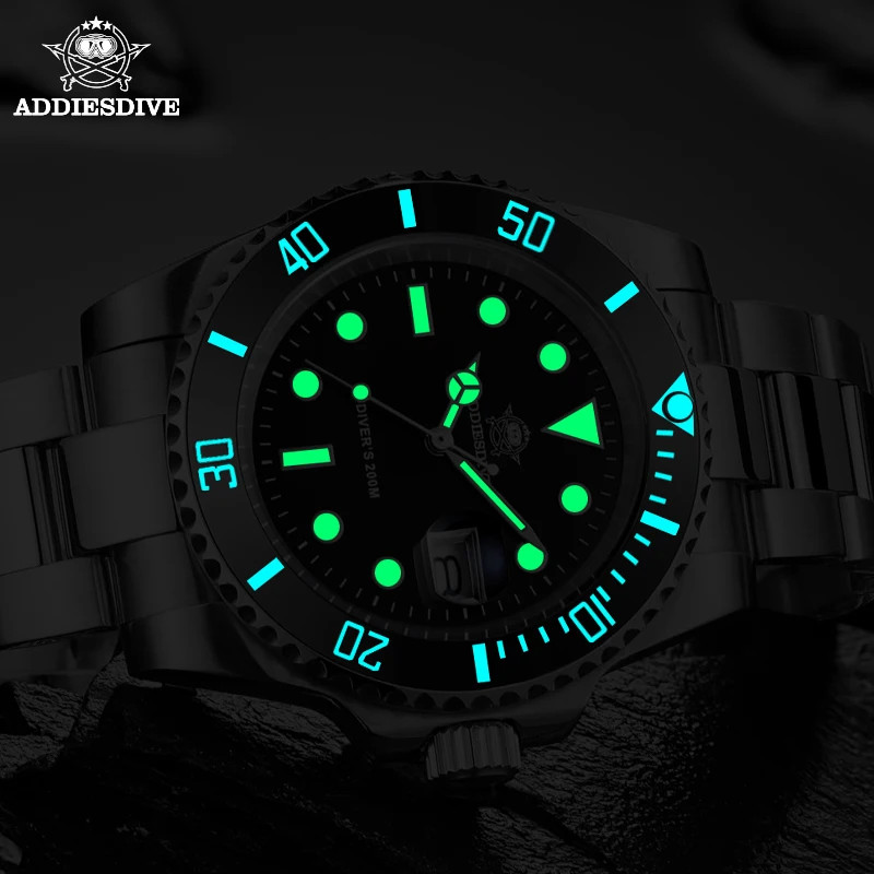 ADDIESDIVE MY-H3-2 41mm Quartz Dive Watch Ceramic Bezel 200M BGW9 Lume