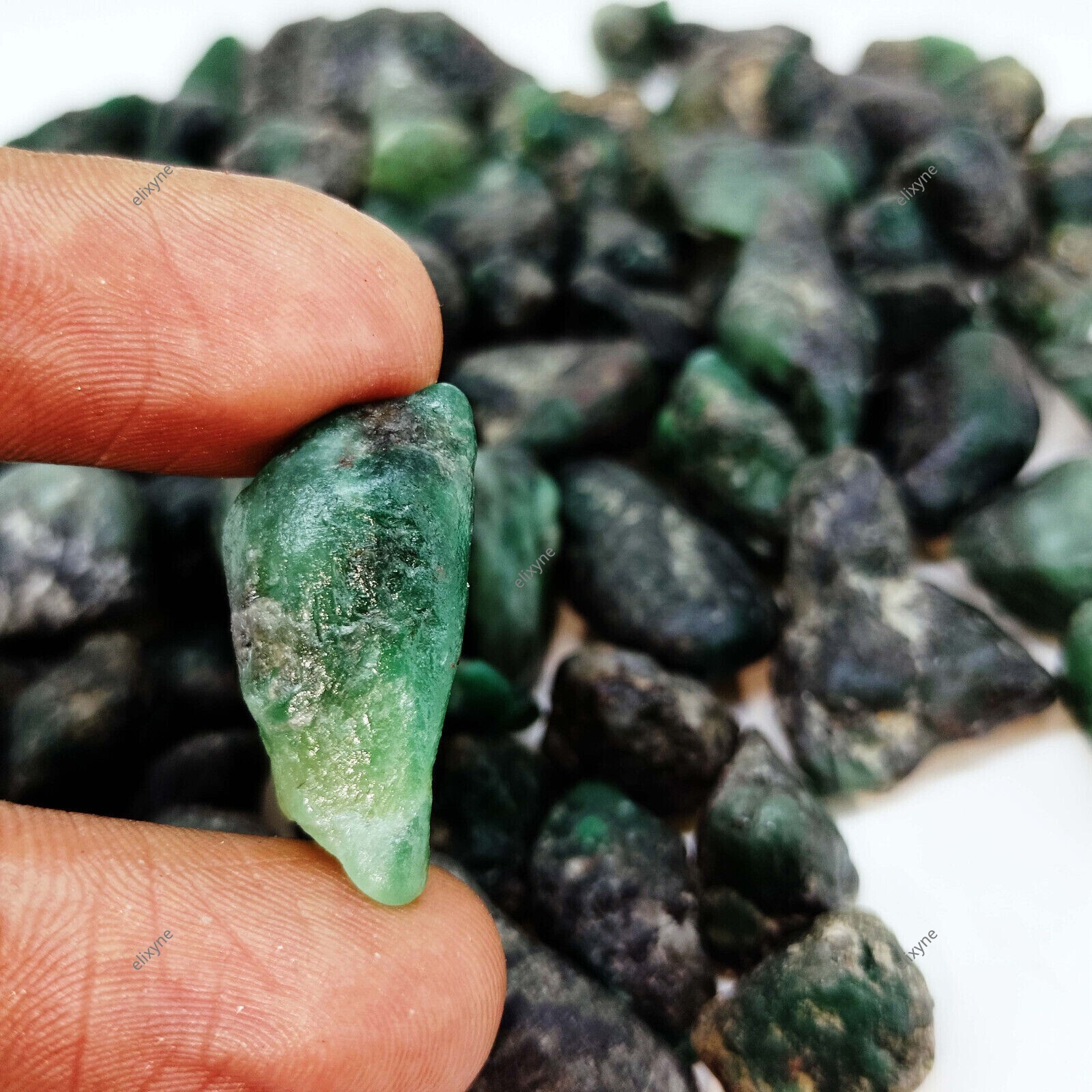 1308 Cts Natural Zambian Uncut Green Emerald UNTREATED Rough Lot Certified