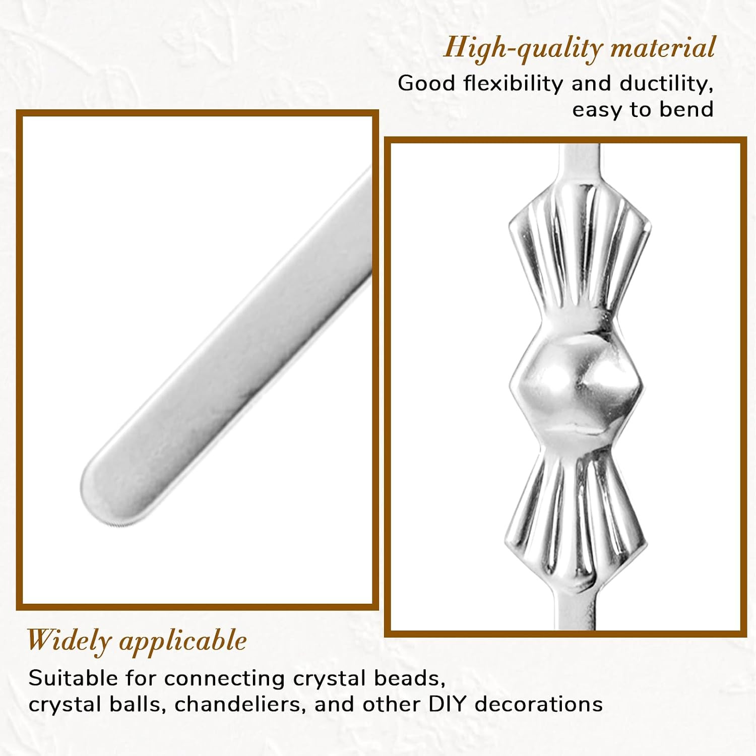300 Pcs Bow Tie Crystal Connectors Chandelier Hooks for Crystals Metal Fastening