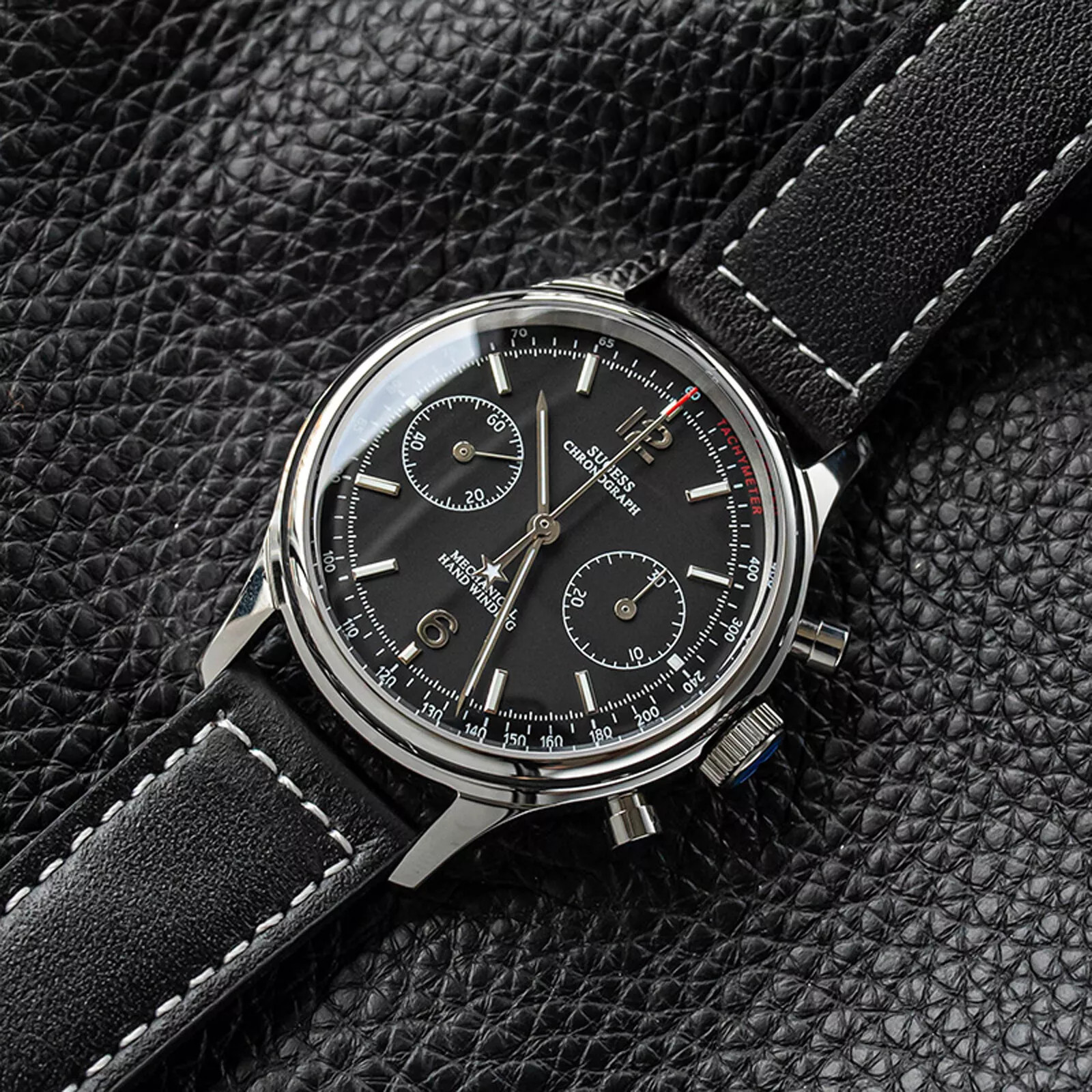 SEAGULL Watch SWAN NECK 1963 Exhibition Sapphire 38mm Chronograph Mechanical