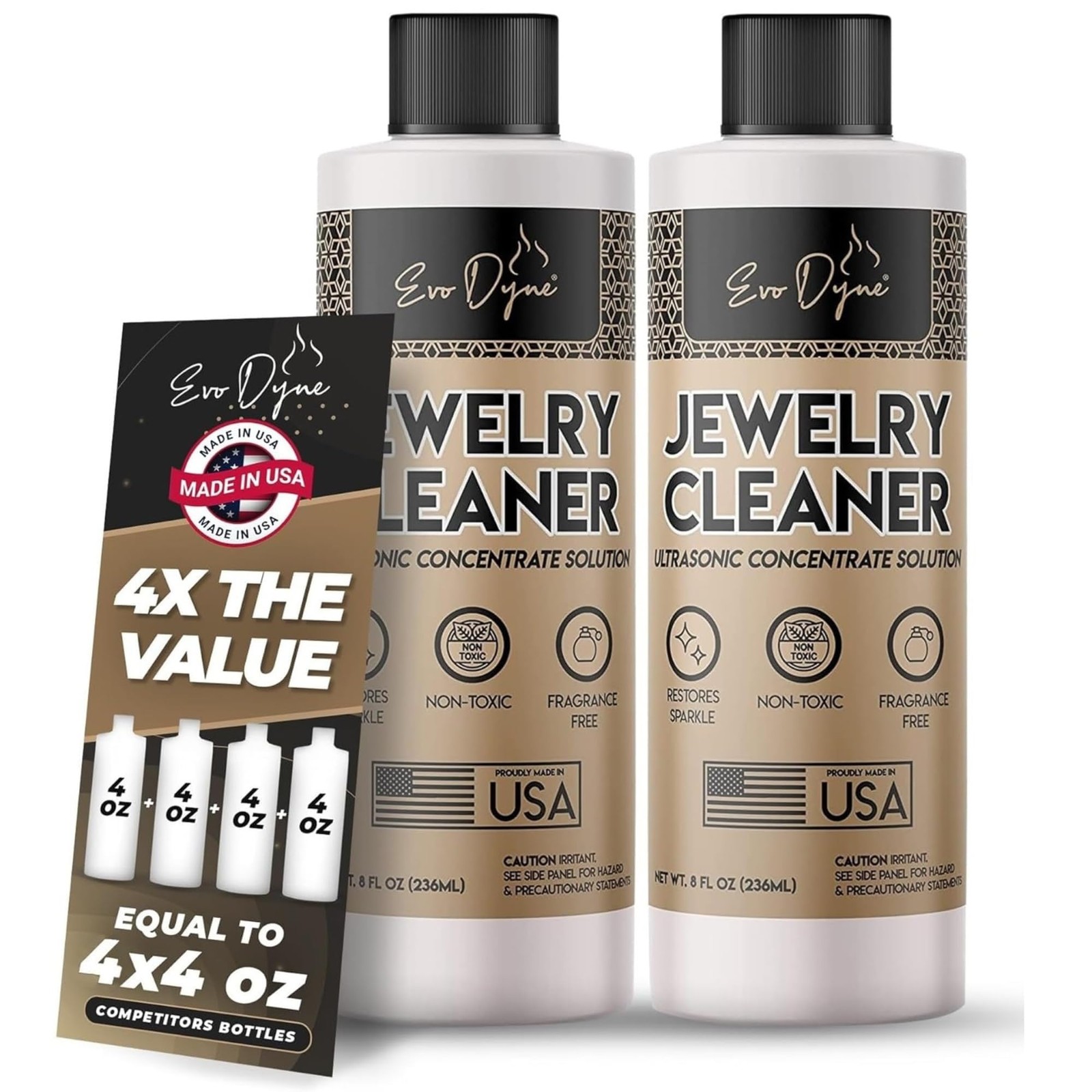 Ultrasonic Jewelry Cleaner Solution (16oz) Concentrated 8 Fl Oz (Pack of 2)