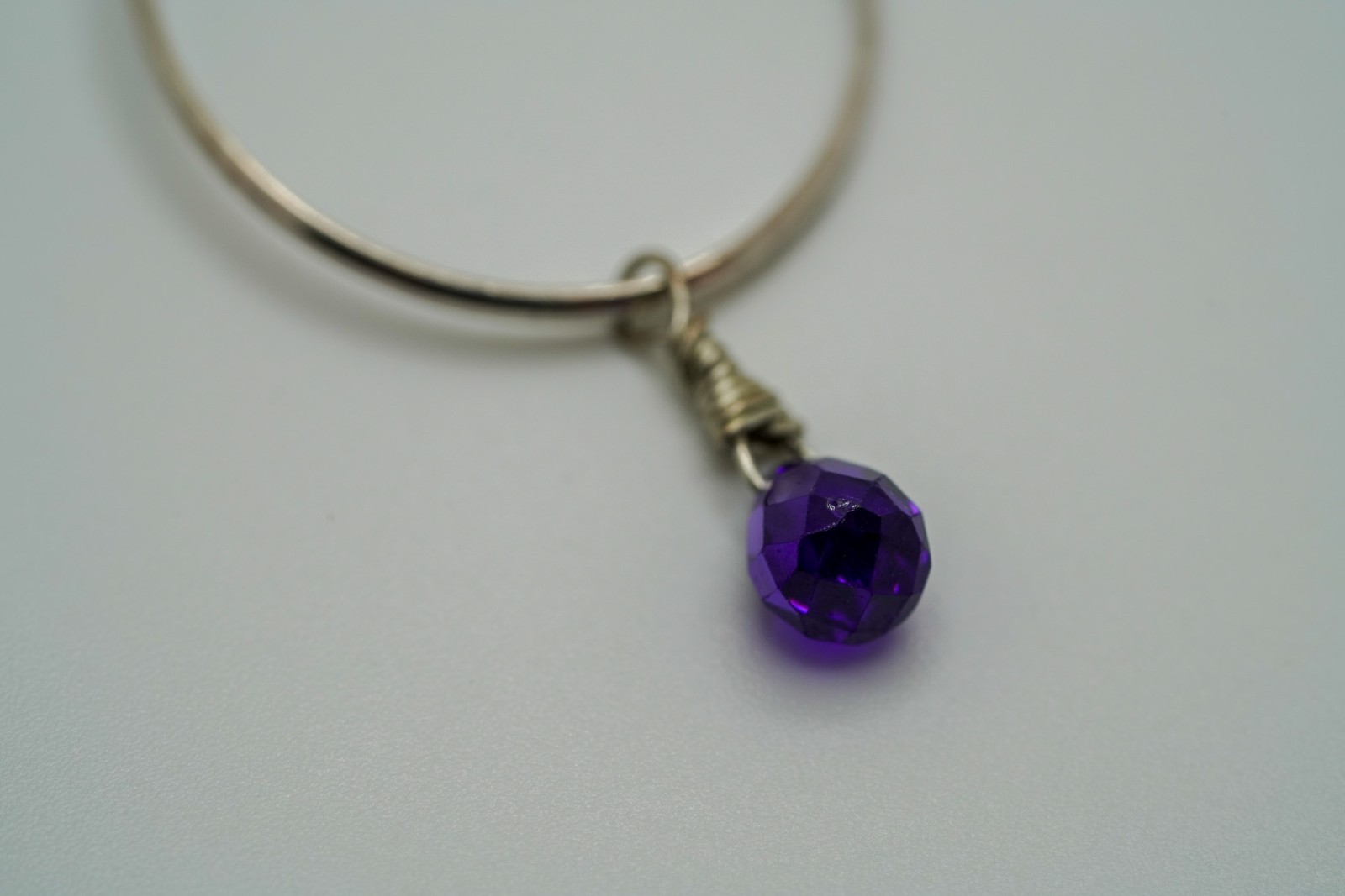 Vintage Sterling Silver Amethyst Dangle Earrings 7.2cm