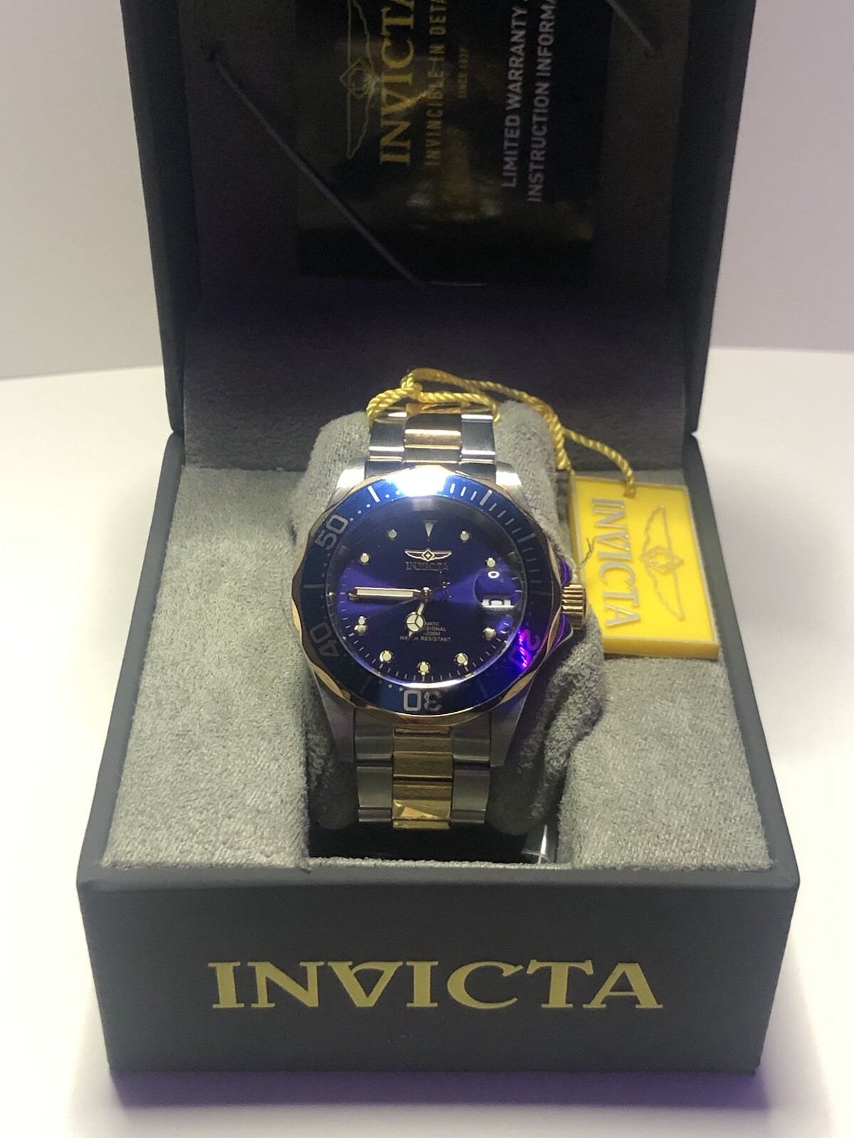 Invicta Pro Diver 26972 Blue Dial Two Tone Stainless Steel Wrist Watch for Men