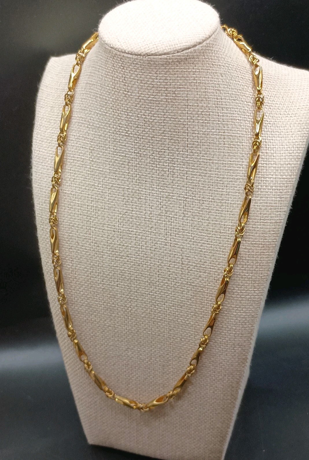 Milano Chain Figarope Twist Bullet Link Gold Tone 23″ Rare