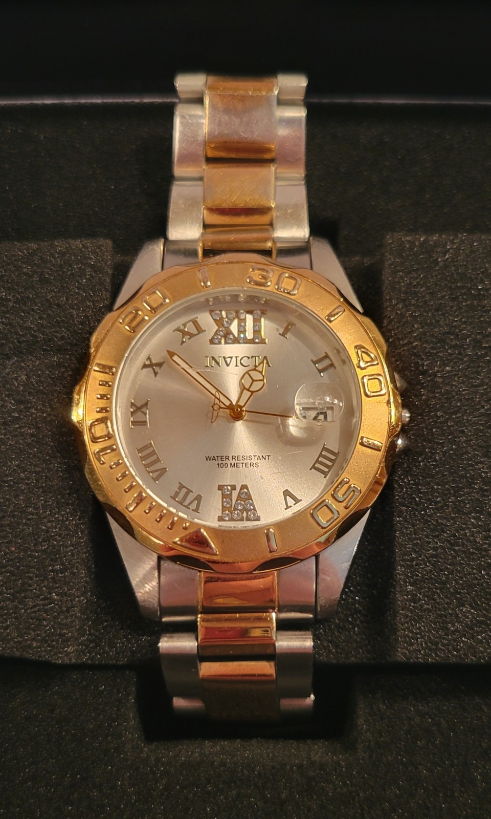 Invicta Pro Divers Watch Links Parts or Repair Two-tone w/ new case box