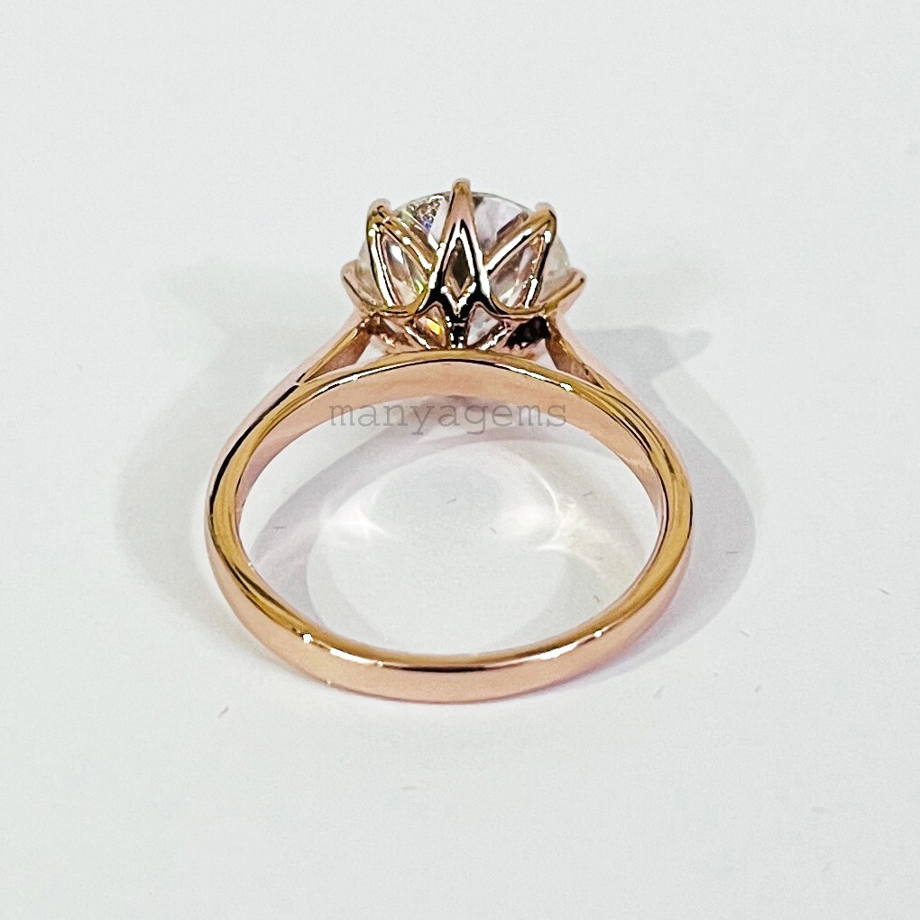 3.50 Ct Portuguese Cut Lab Created White Diamond Ring -925 Sterling Silver