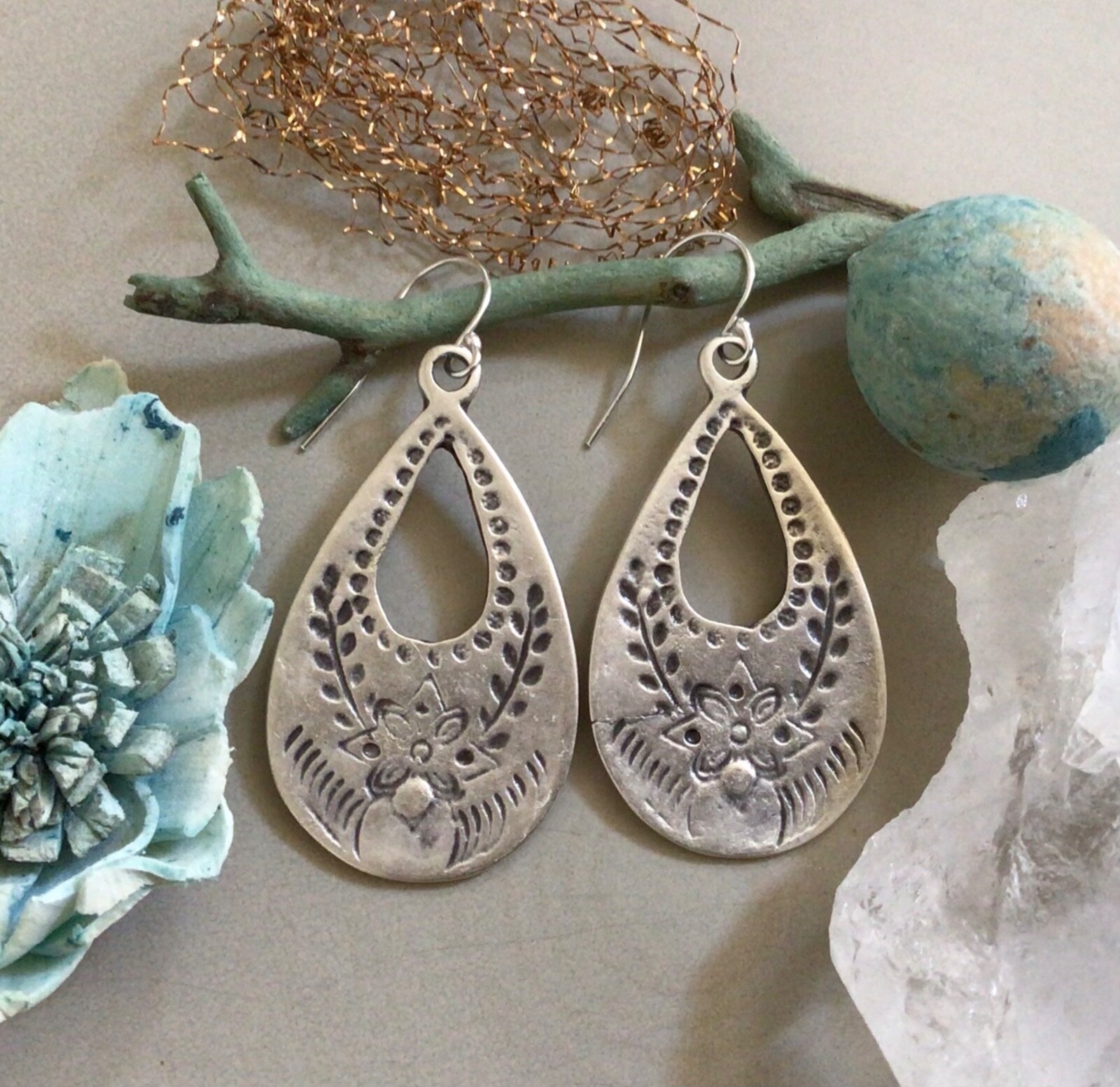 Artisan Jewelry Sterling Silver Sundance Charm Earrings