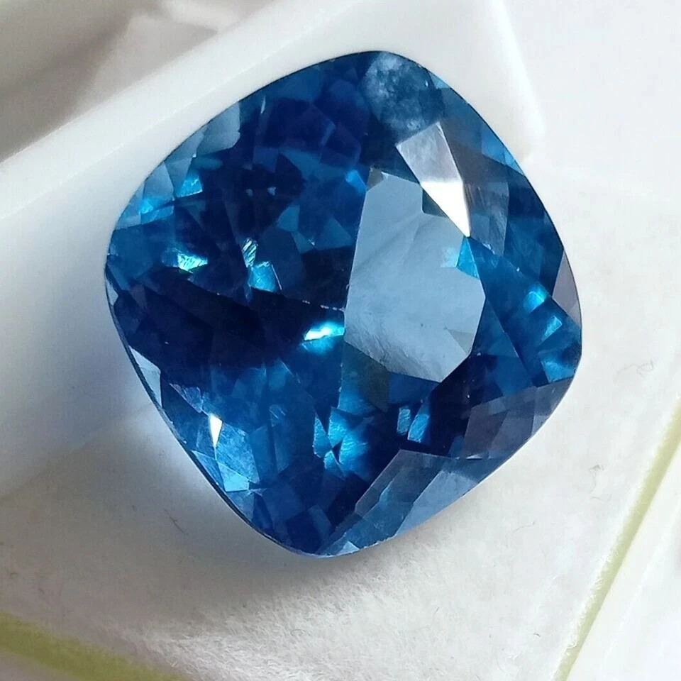 14.85 Ct Natural Flawless Blue Ceylon Sapphire Cushion Certified Loose Gemstone