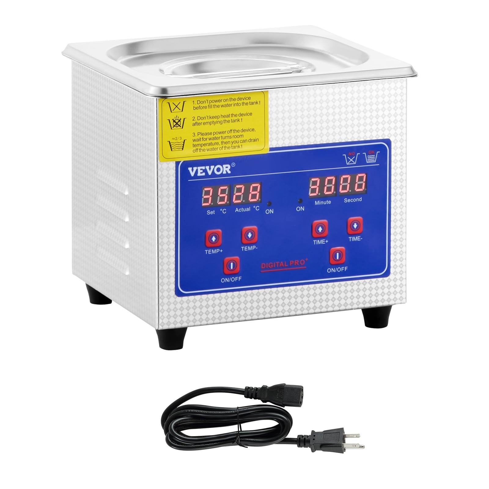 1.3L Professional Ultrasonic Cleaner with Digital Timer – 40kHz Jewelry, Watch,