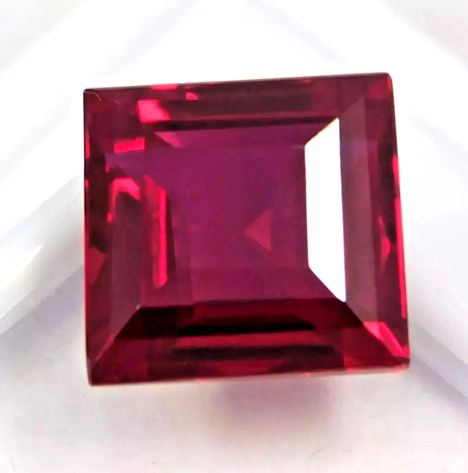 Natural Princess Cut Red Ruby Loose 14 Ct AGL Certified Faceted Gemstone