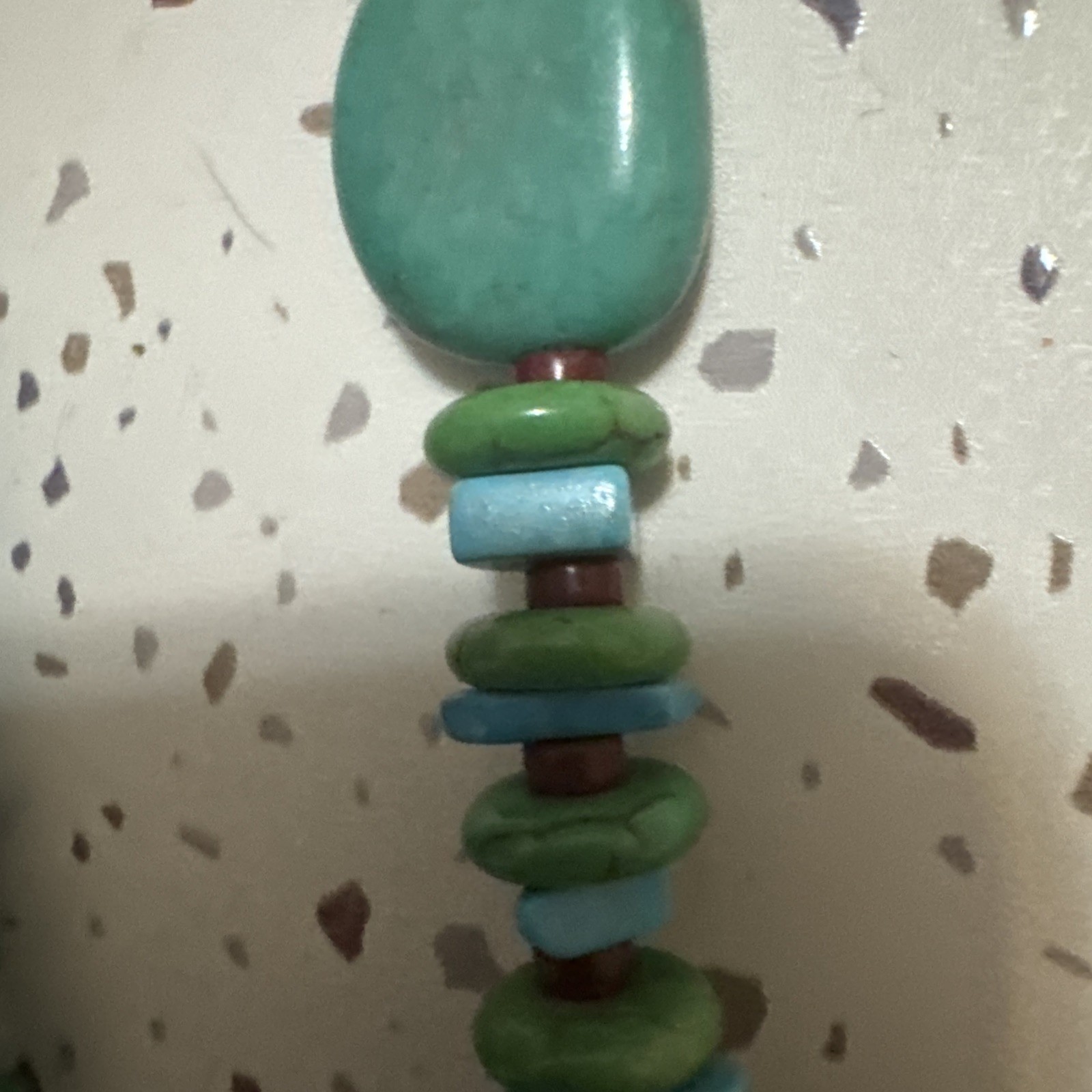 Block Turquoise Magnesite Beaded Necklace