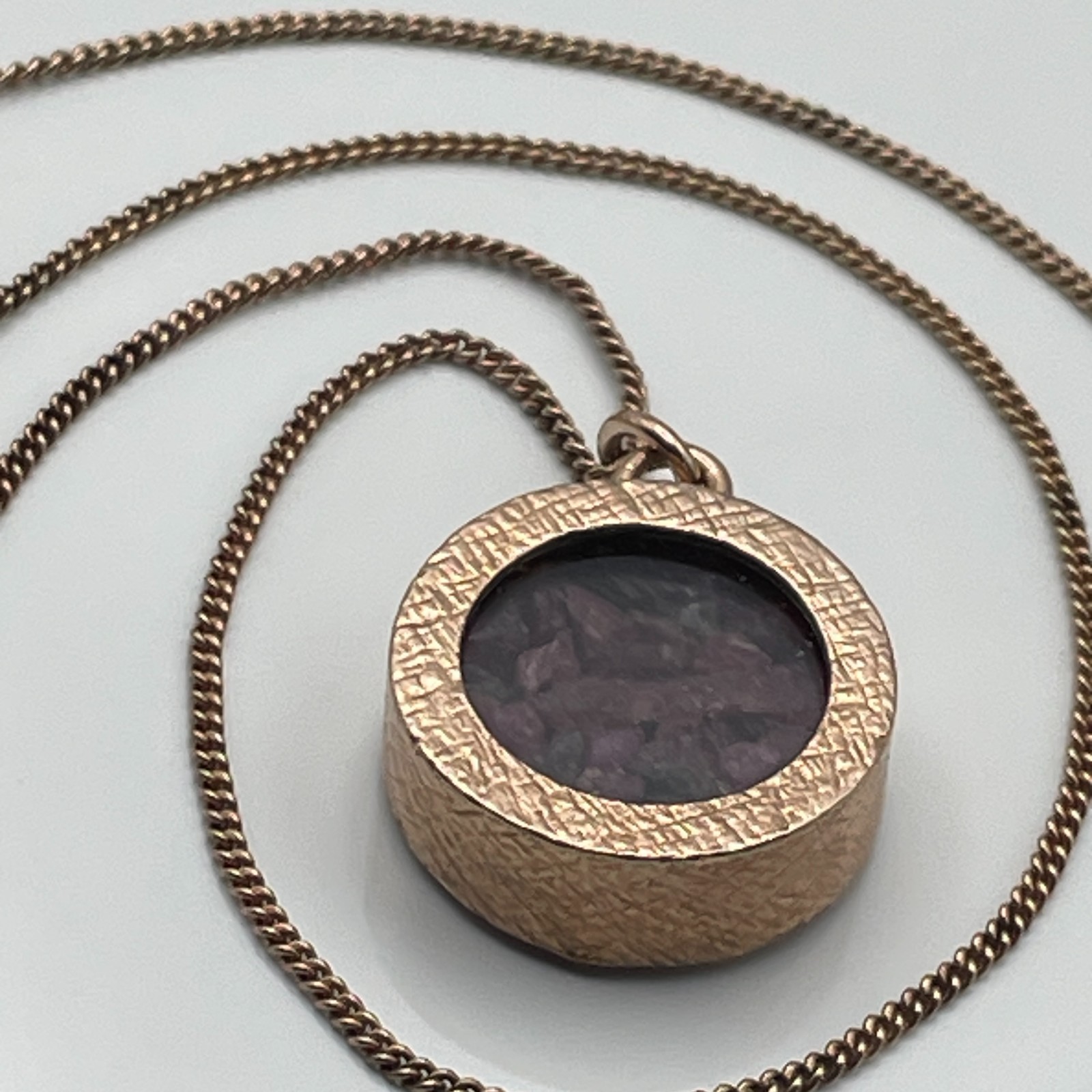 Rose gold on sterling silver/ruby amulet pendant and ‘925’ chain necklace 10.26g
