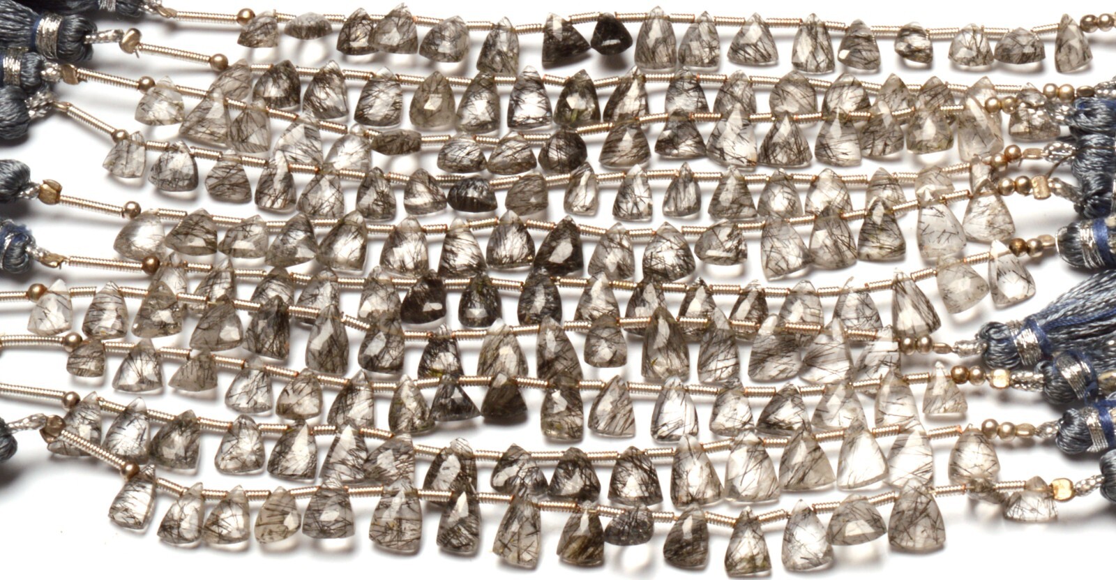 Natural Black Rutile Gem 8×6 mm Size Jewelry Making Beads 5″ Strand