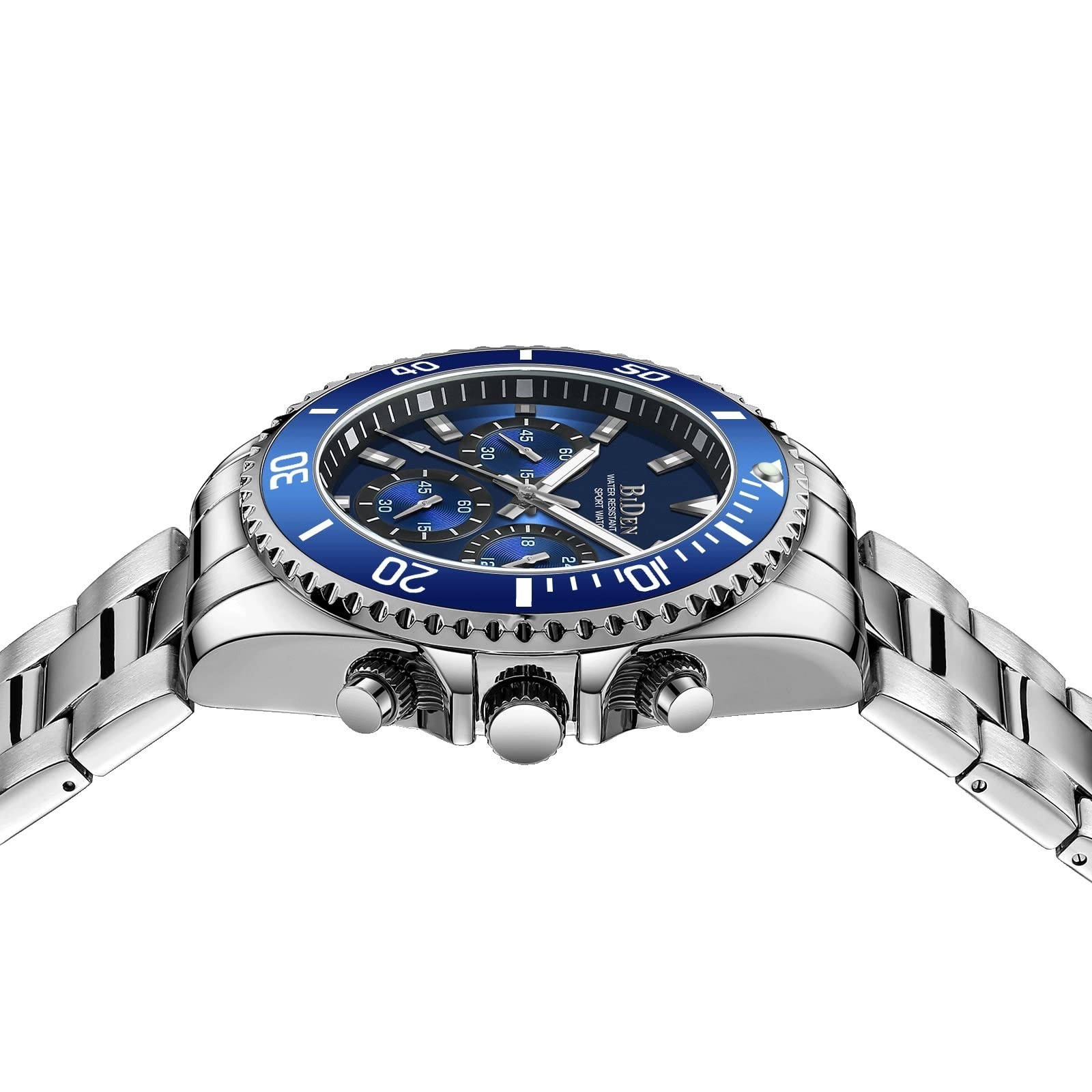 BIDEN Men’s Analogue Quartz Watch with Stainless Steel Strap, Gold Dial