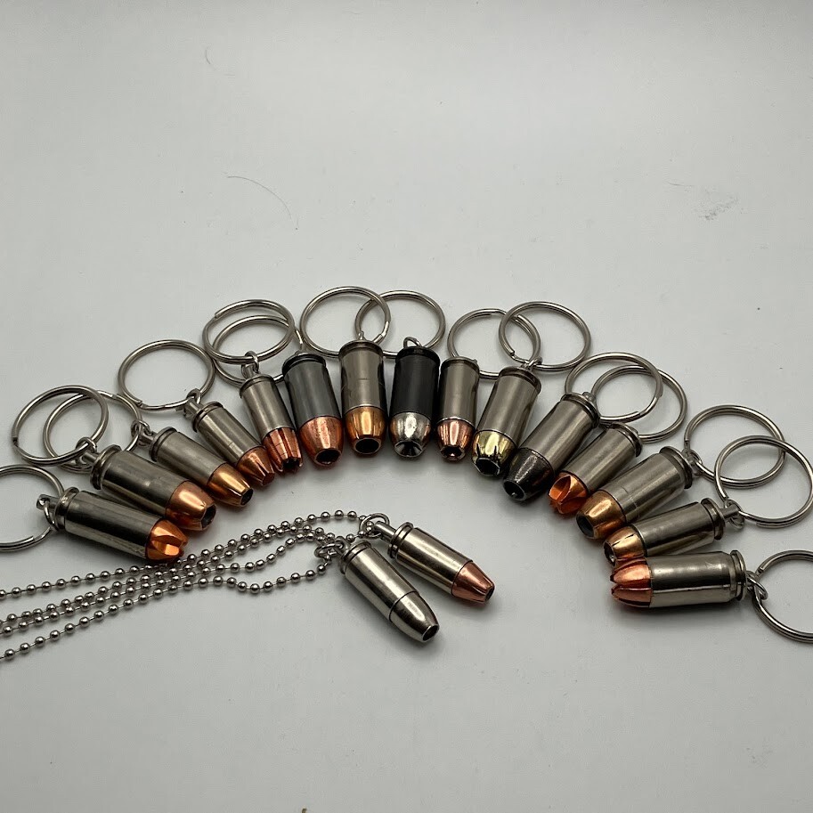 Defense Rounds Bullet Necklace / Key Chain, Hollow Points, Military, Police