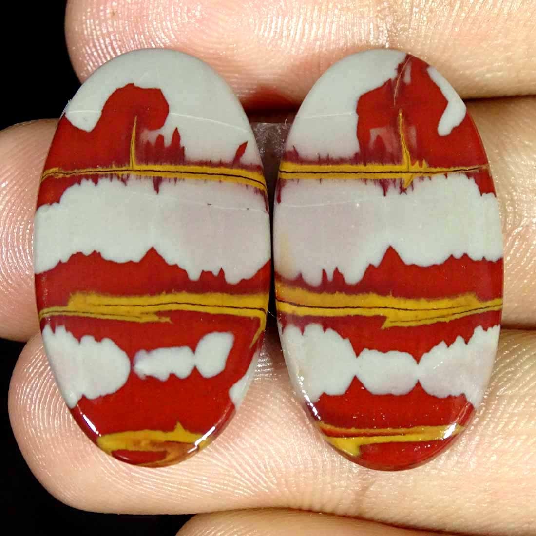 29.00Cts Natural Noreena Jasper Cabochon Loose Gemstone Pair Oval
