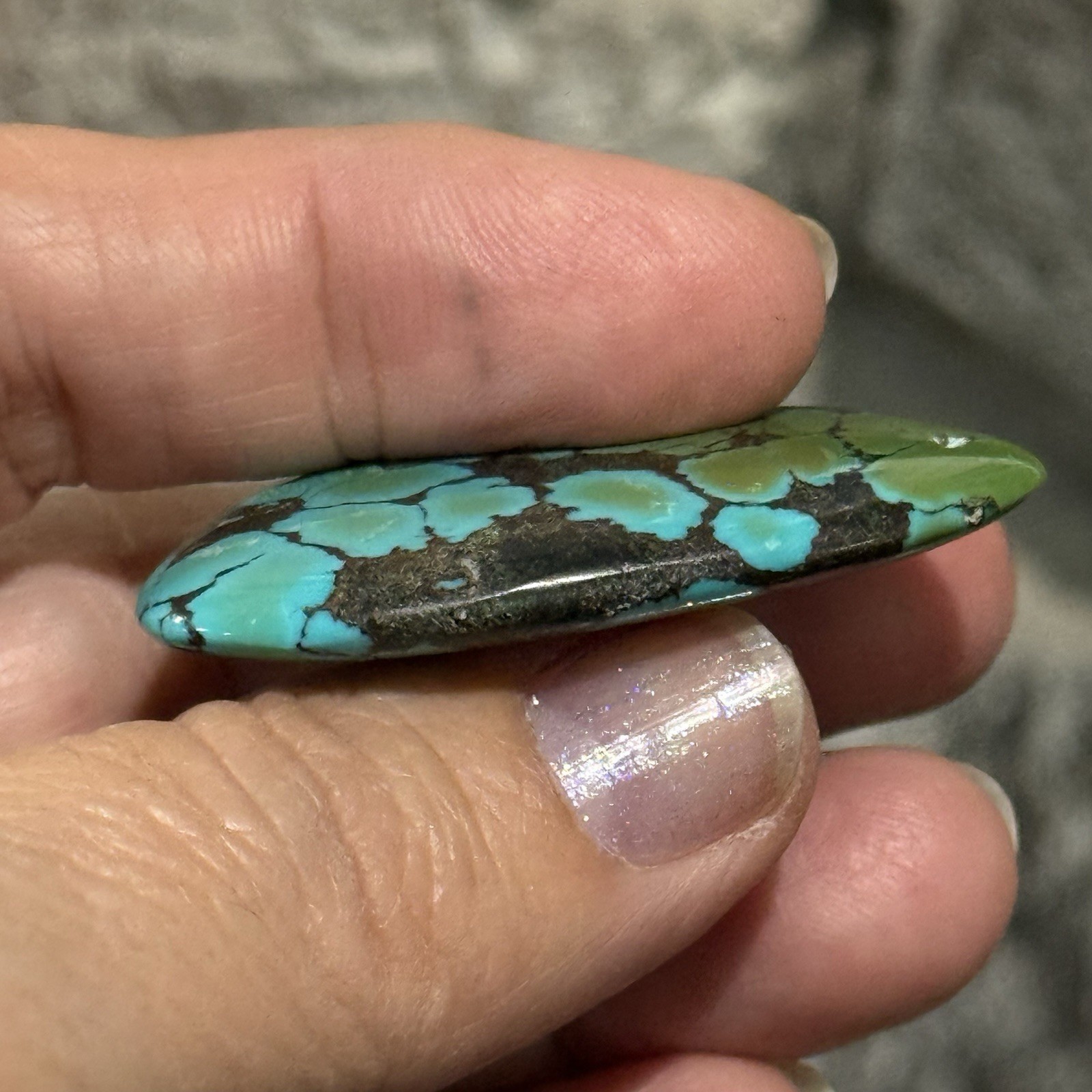 57.4ct 44x34x7mm Natural Blue Hubei Turquoise Drilled Stone Pendant Old Stock