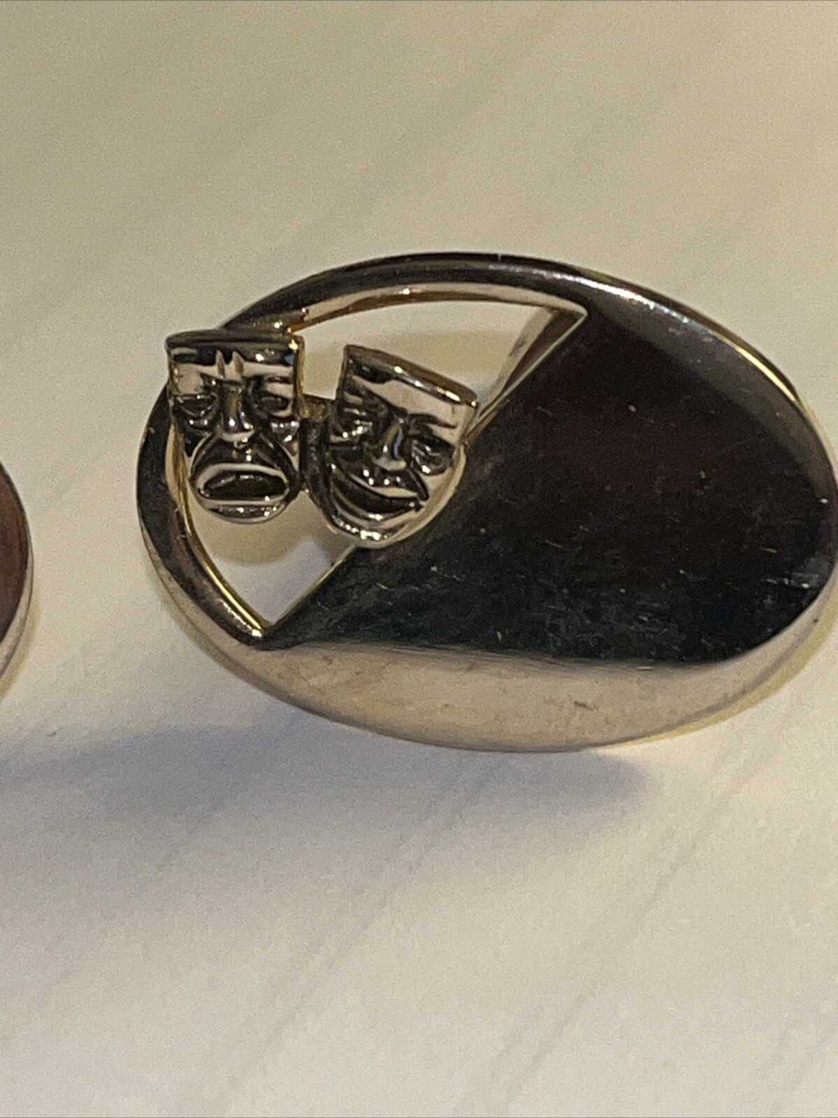 Men’s Vintage Cufflinks, Theater, Drama, Comedy / Tragedy Masks Gold tone