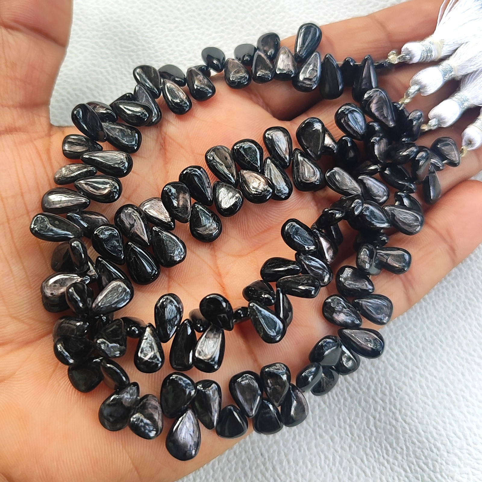 Natural Golden Shine Hypersthene 8×6-10x6mm Smooth Pear Shape Beads 8″ Strand