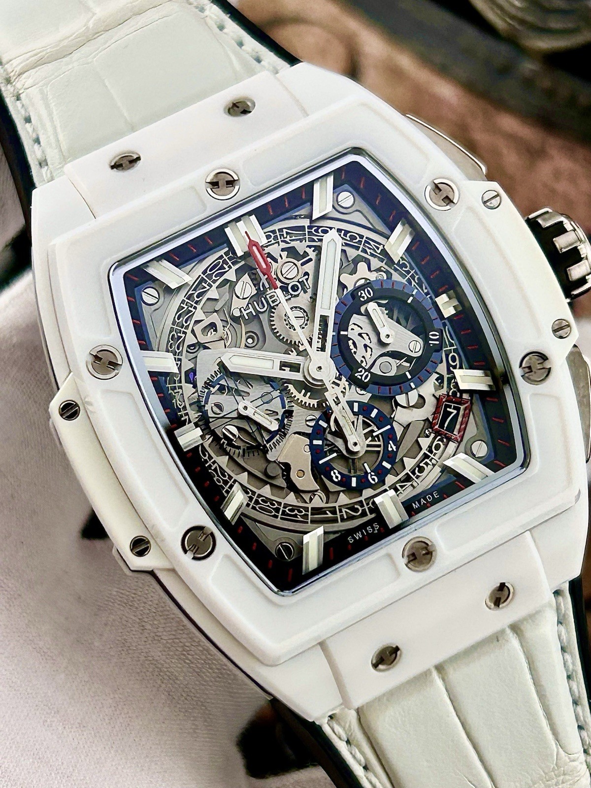 Hublot Spirit of Big Bang White Ceramic Case 42mm Skeleton 641.HX.0173.LR B&P